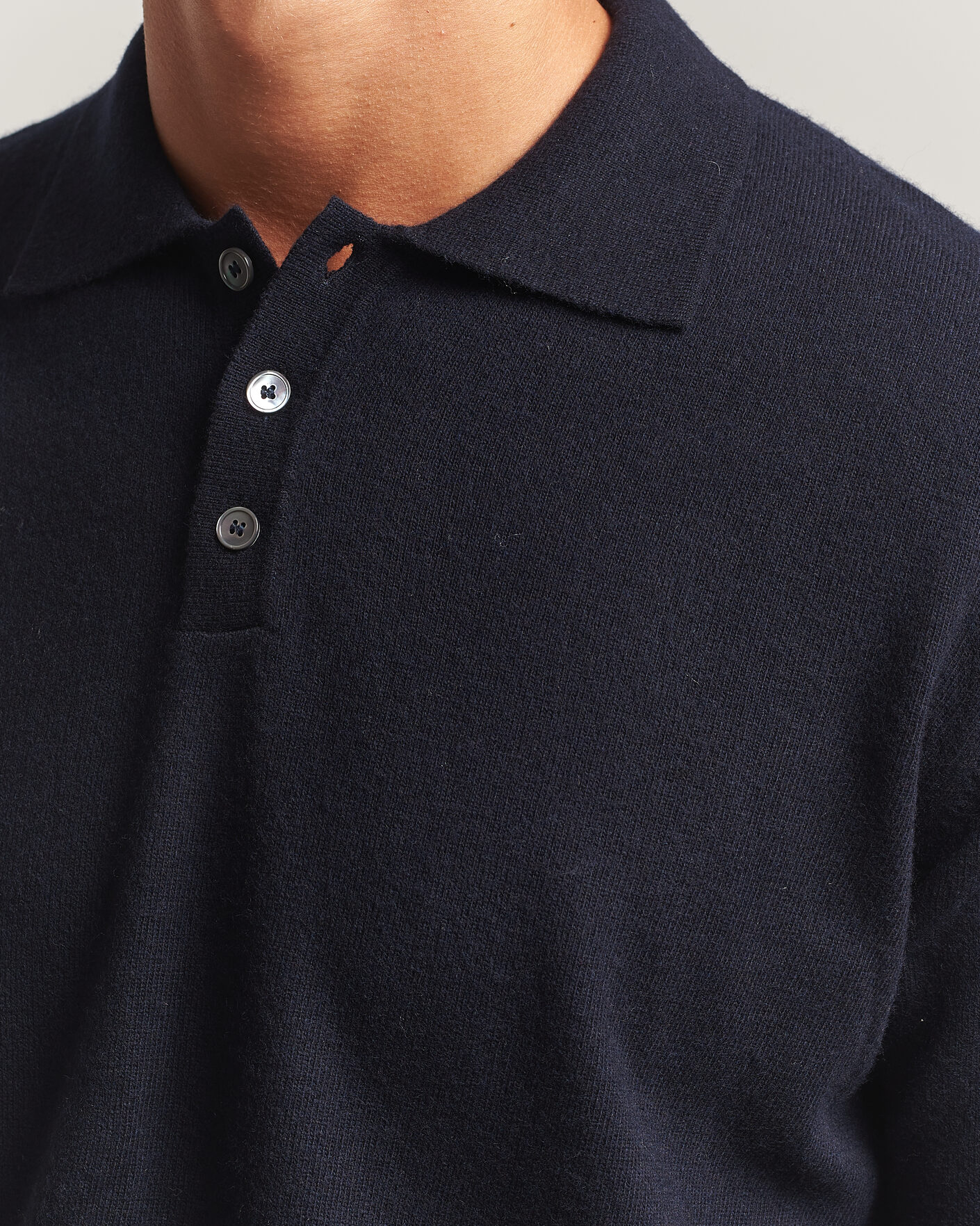 Uomini | Maglieria | Oscar Jacobson | Pepe Wool/Cashmere Polo Navy