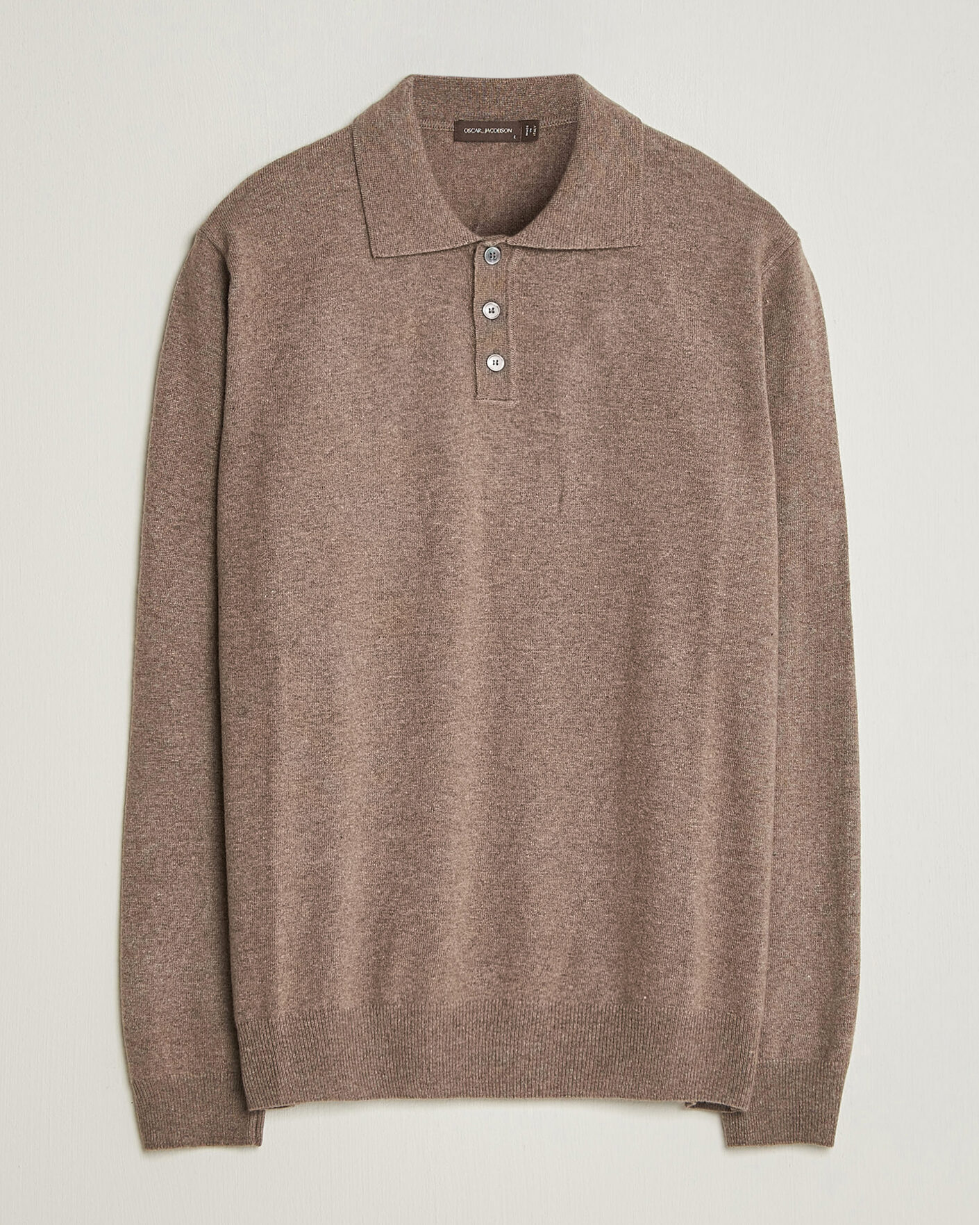 Uomini | Maglieria | Oscar Jacobson | Pepe Wool/Cashmere Polo Light Brown