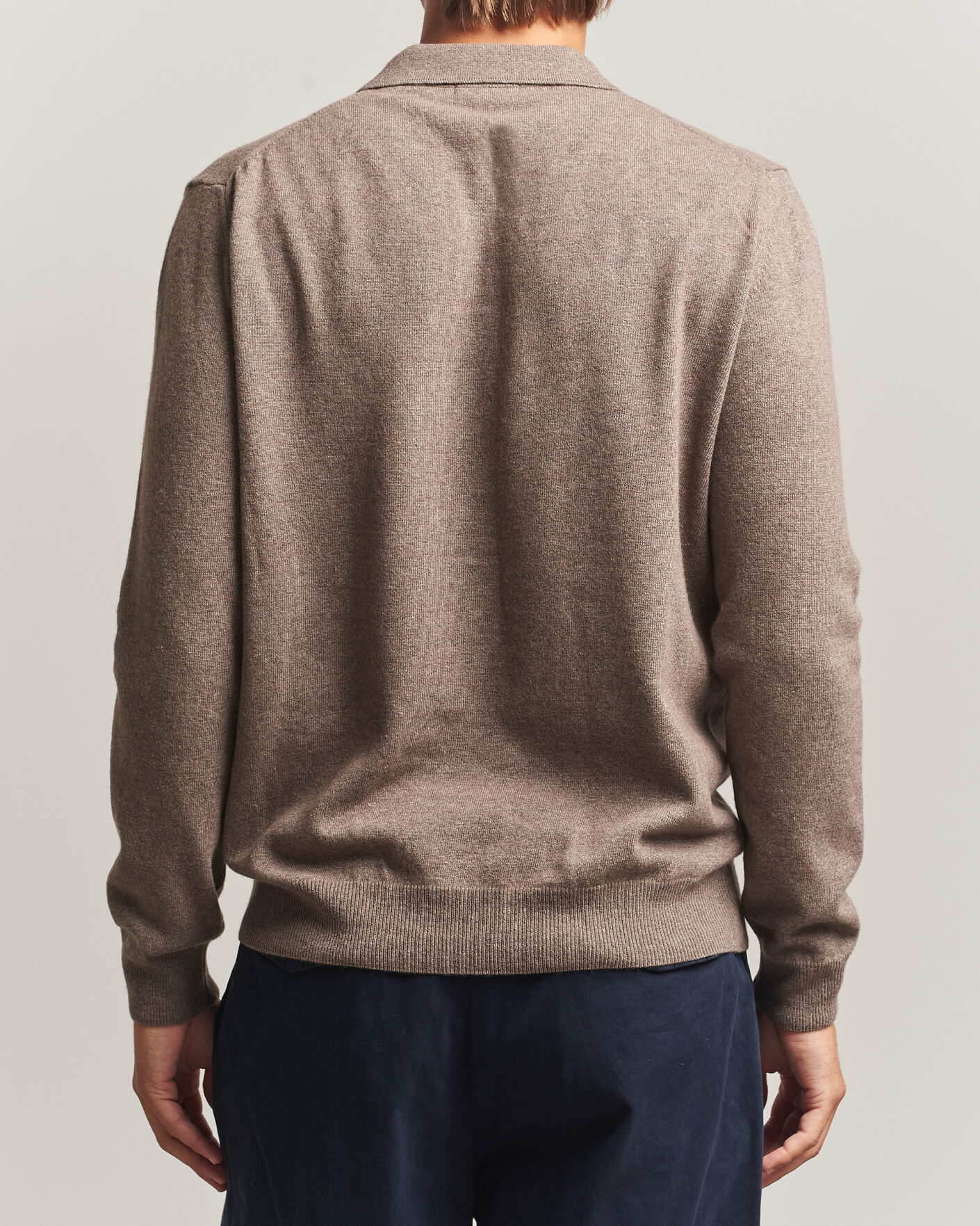 Uomini | Maglieria | Oscar Jacobson | Pepe Wool/Cashmere Polo Light Brown