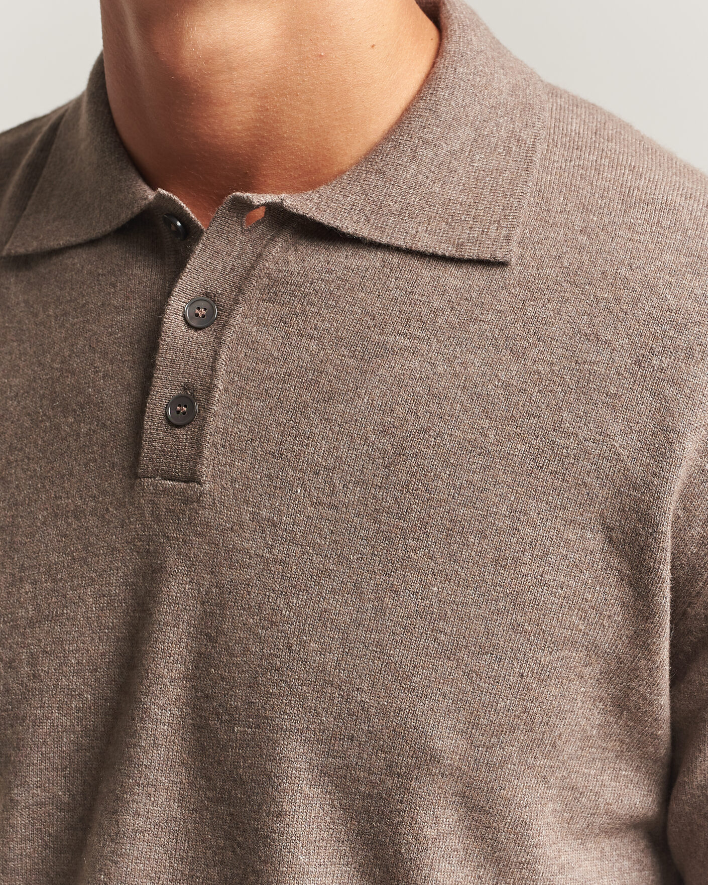 Uomini | Maglieria | Oscar Jacobson | Pepe Wool/Cashmere Polo Light Brown