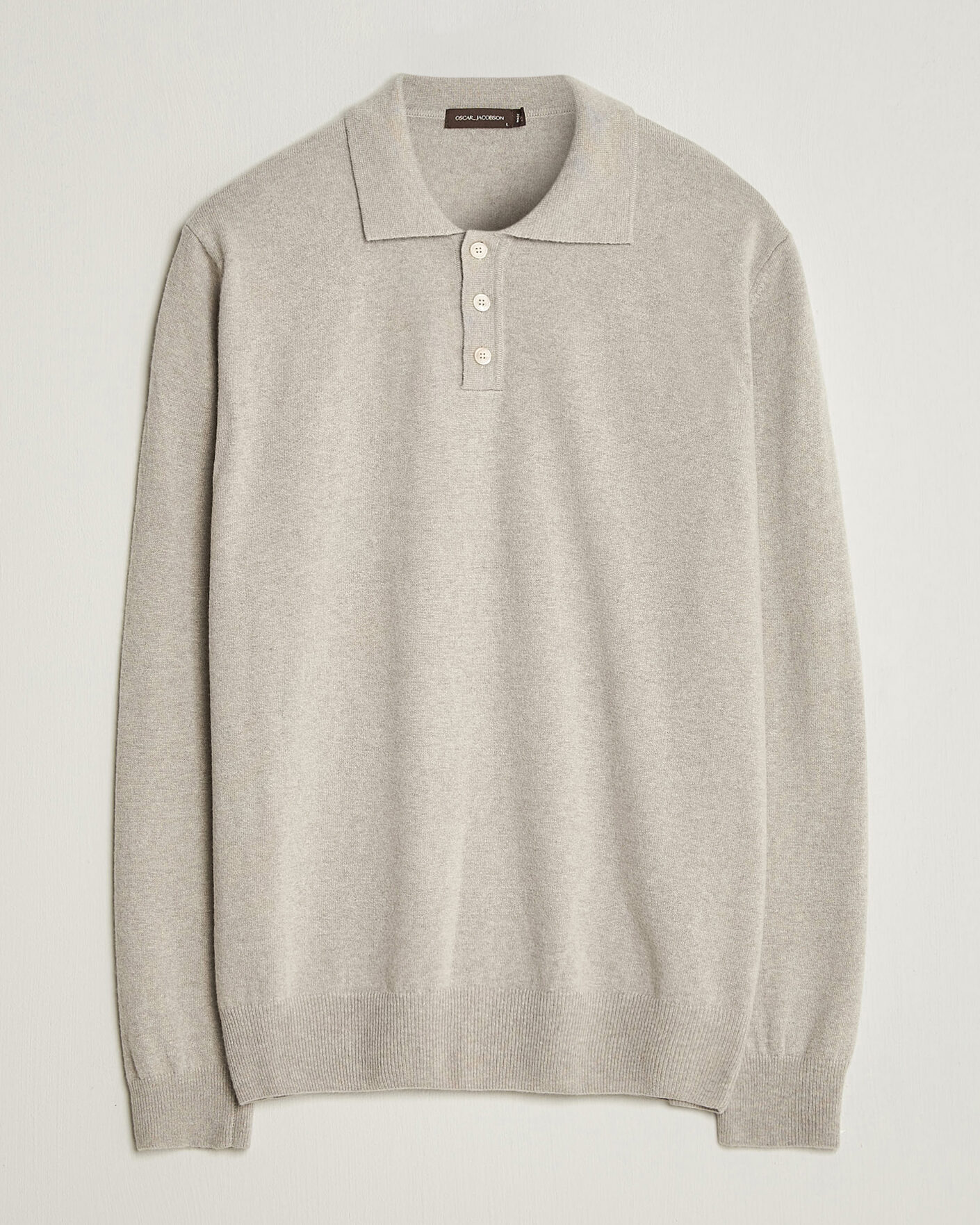 Uomini | Maglieria | Oscar Jacobson | Pepe Wool/Cashmere Polo Light Beige