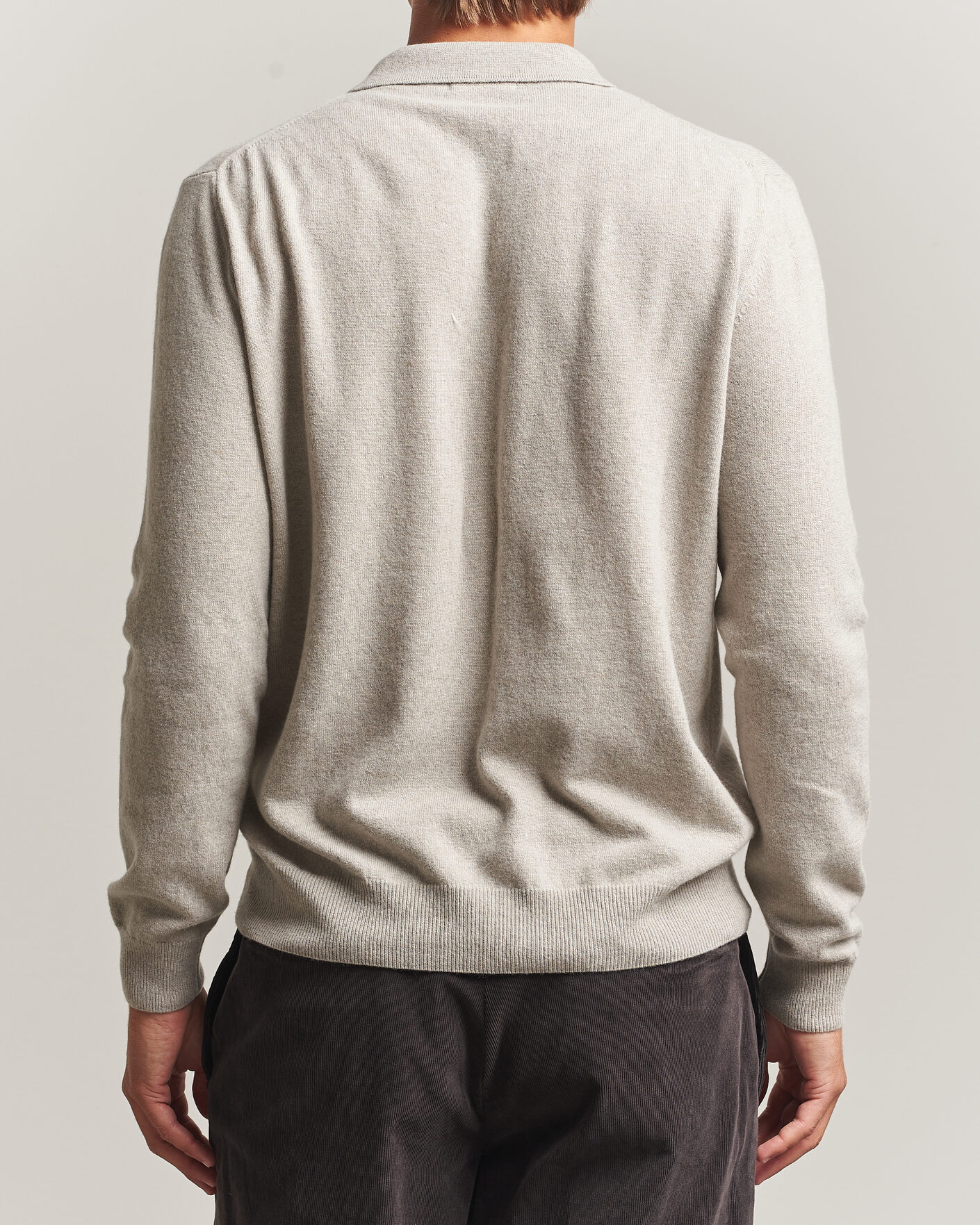 Uomini | Maglieria | Oscar Jacobson | Pepe Wool/Cashmere Polo Light Beige