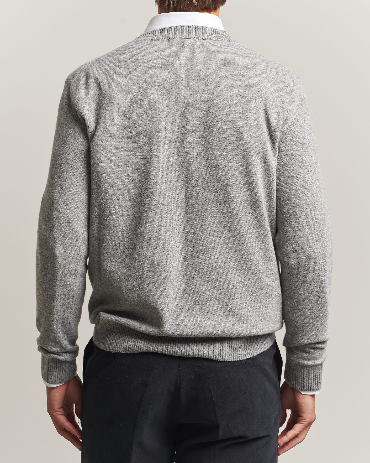 Uomini | Maglieria | Oscar Jacobson | Gregor Wool/Cashmere V-Neck Grey Melange