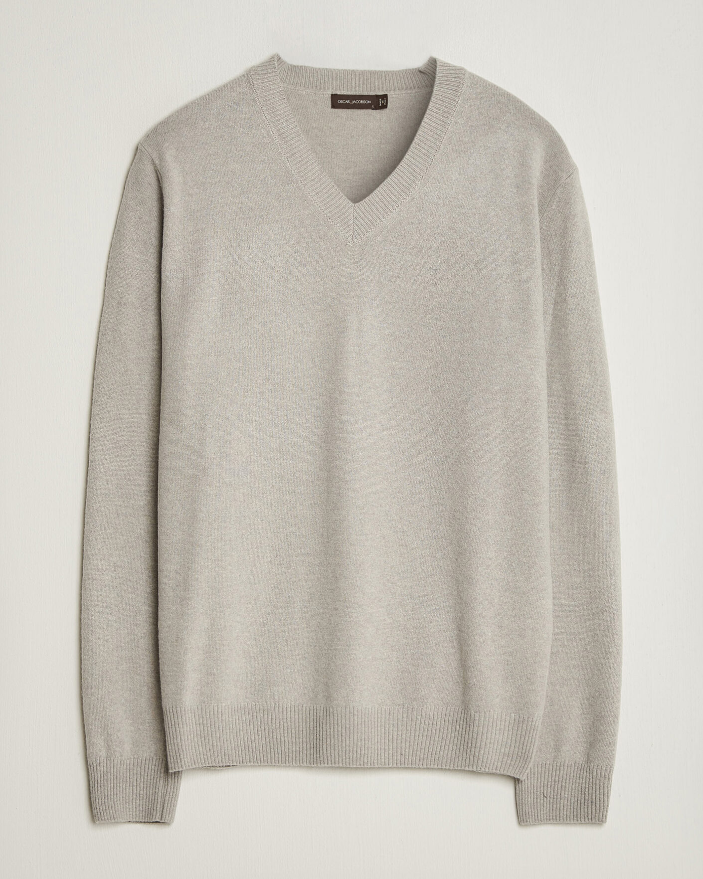 Uomini | Maglieria | Oscar Jacobson | Gregor Wool/Cashmere V-Neck Light Beige