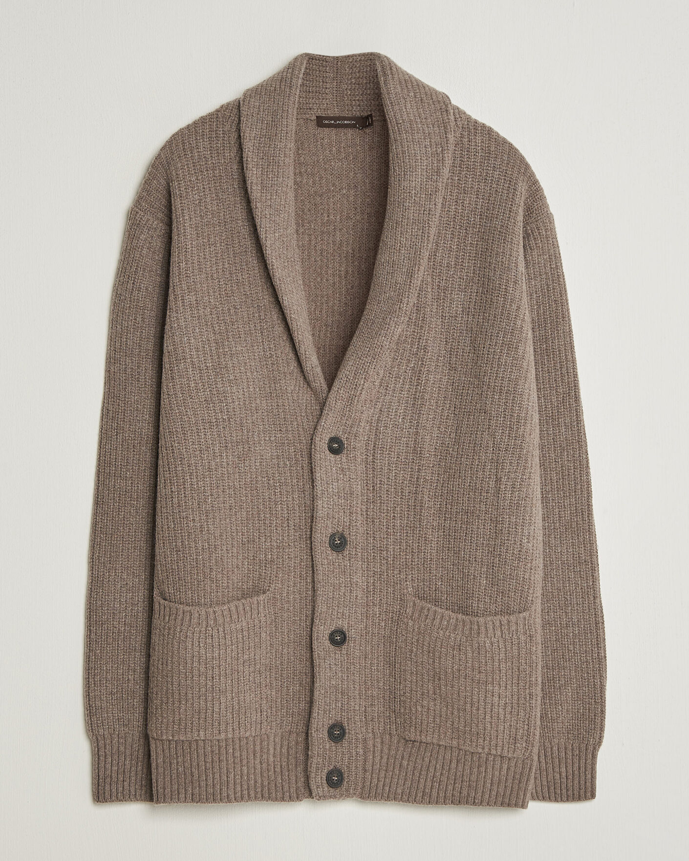 Uomini | Maglieria | Oscar Jacobson | Roland Wool Cardigan Beige