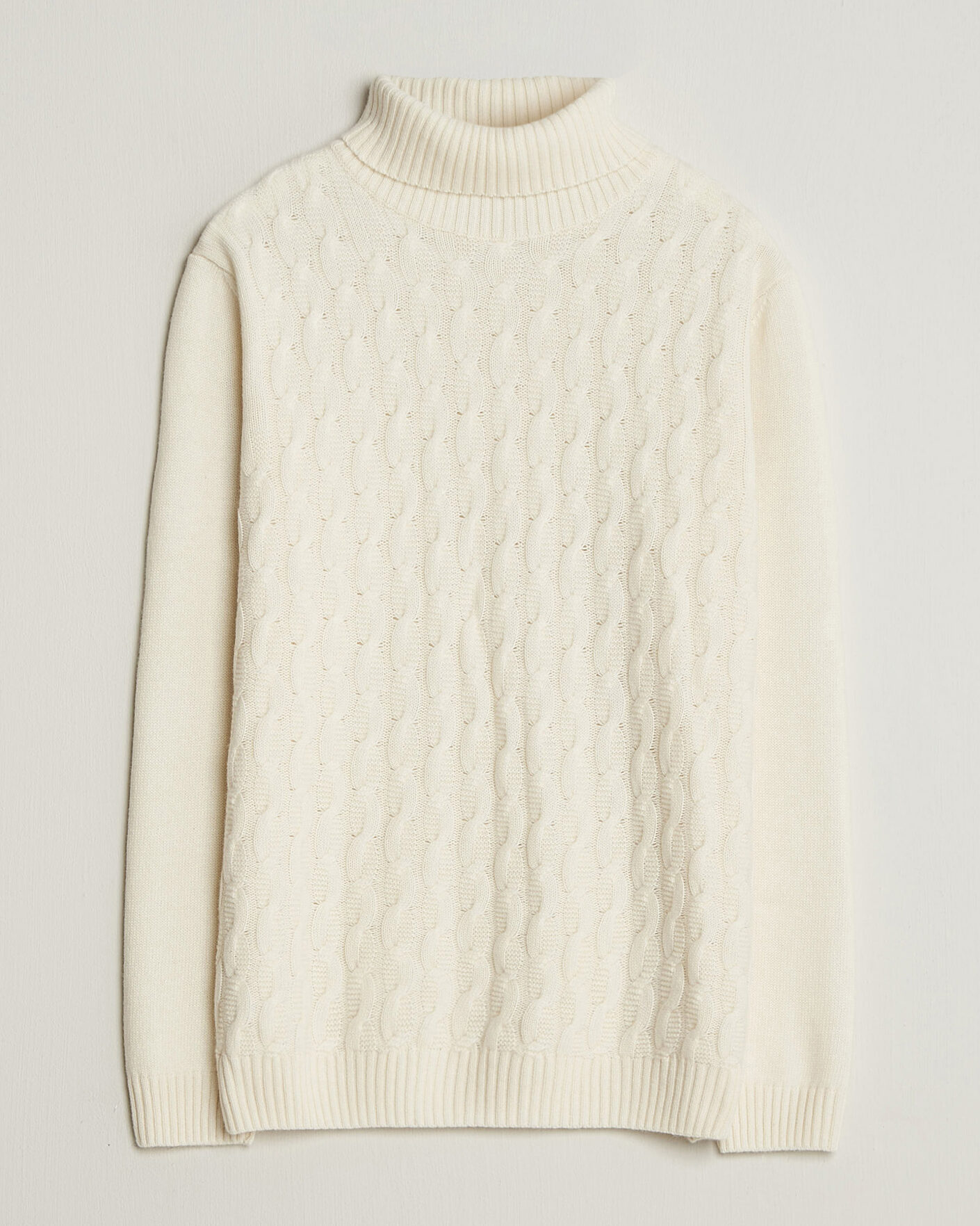 Uomini | Maglieria | Oscar Jacobson | Seppo Cable Knitted Rollneck White