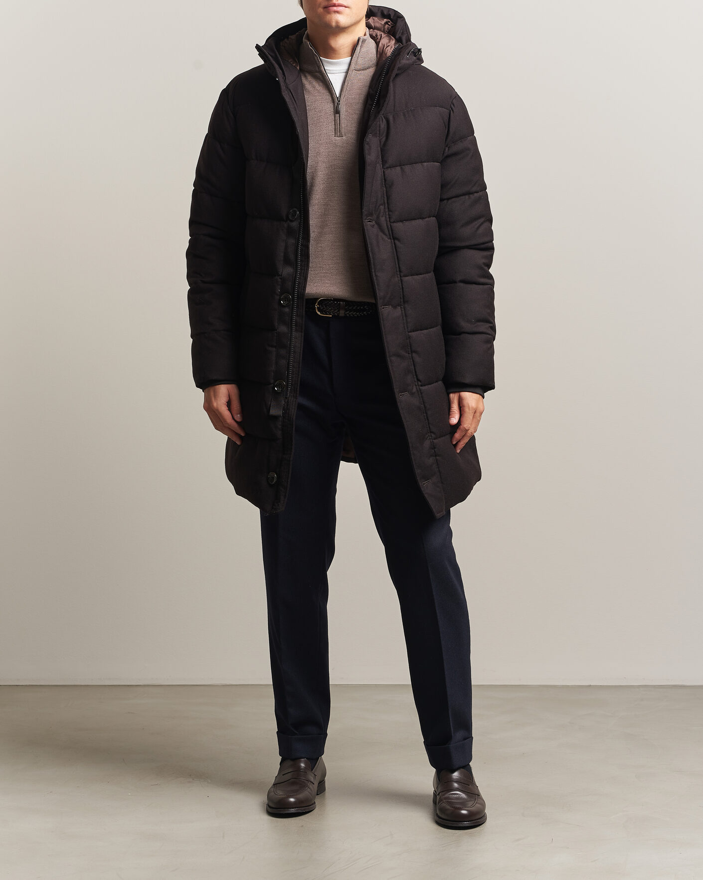 Uomini | Giacche | Oscar Jacobson | Padded Flannel Parka Brown