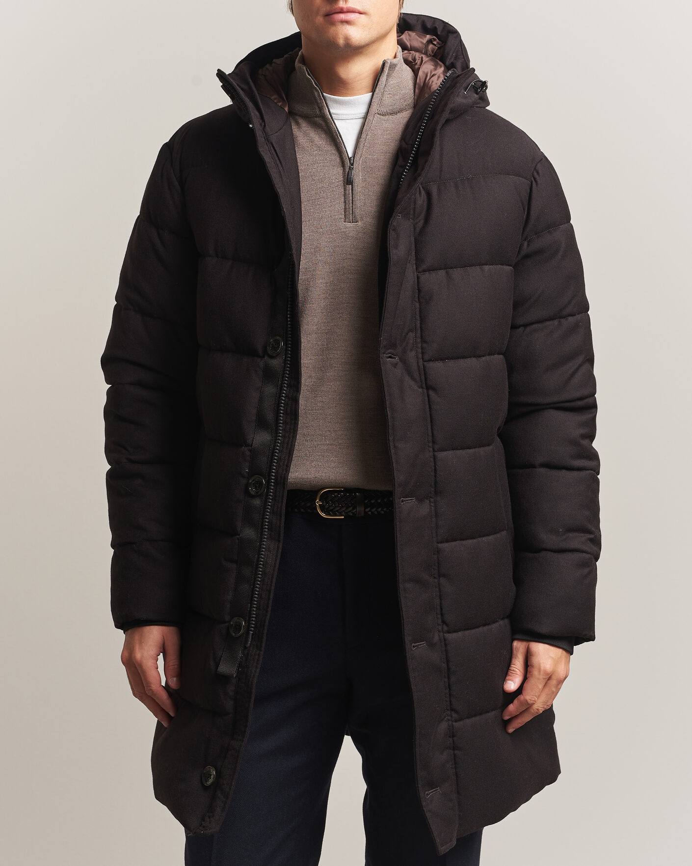 Uomini | Giacche | Oscar Jacobson | Padded Flannel Parka Brown