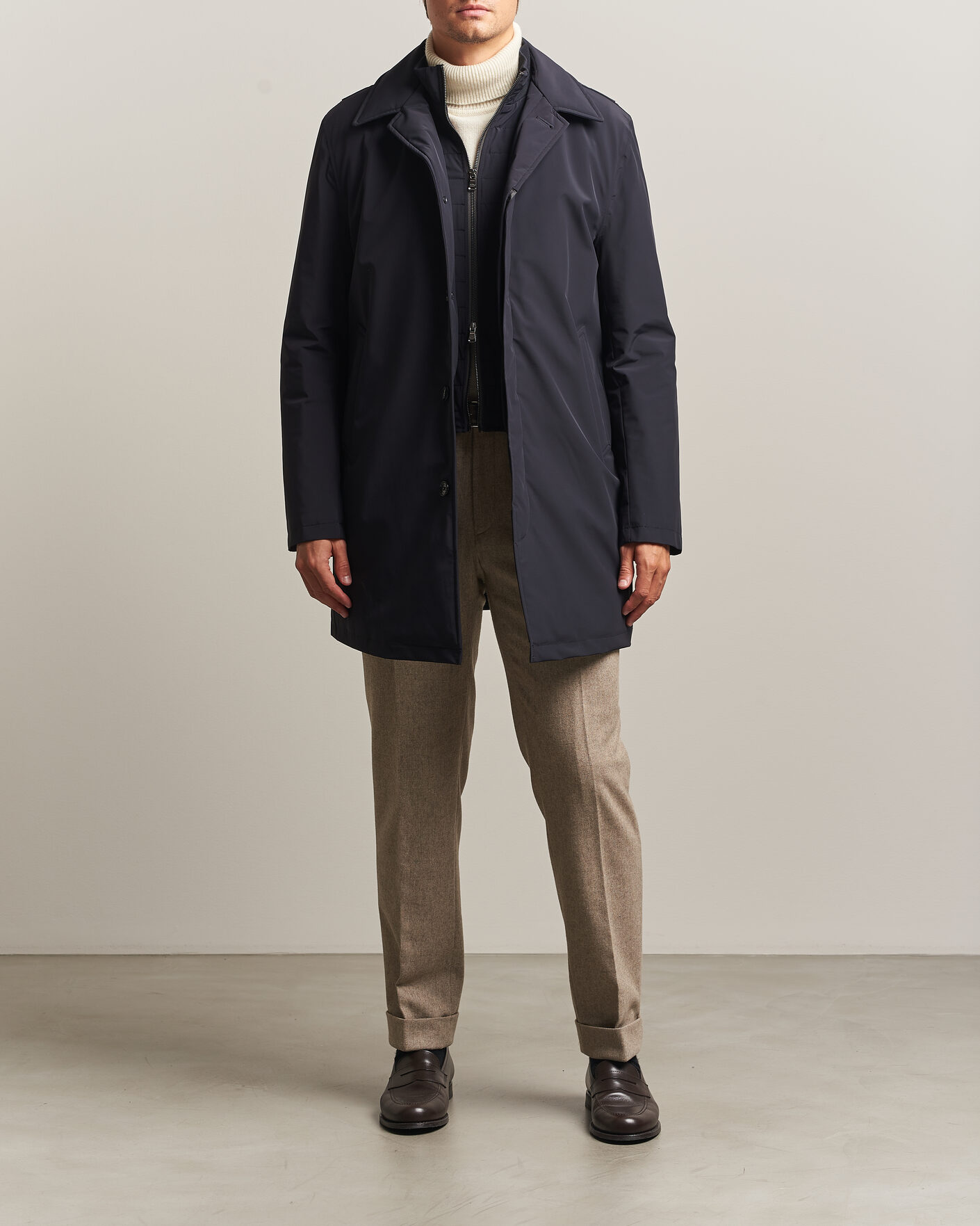 Uomini | Giacche | Oscar Jacobson | Zipped Padded Car Coat Navy