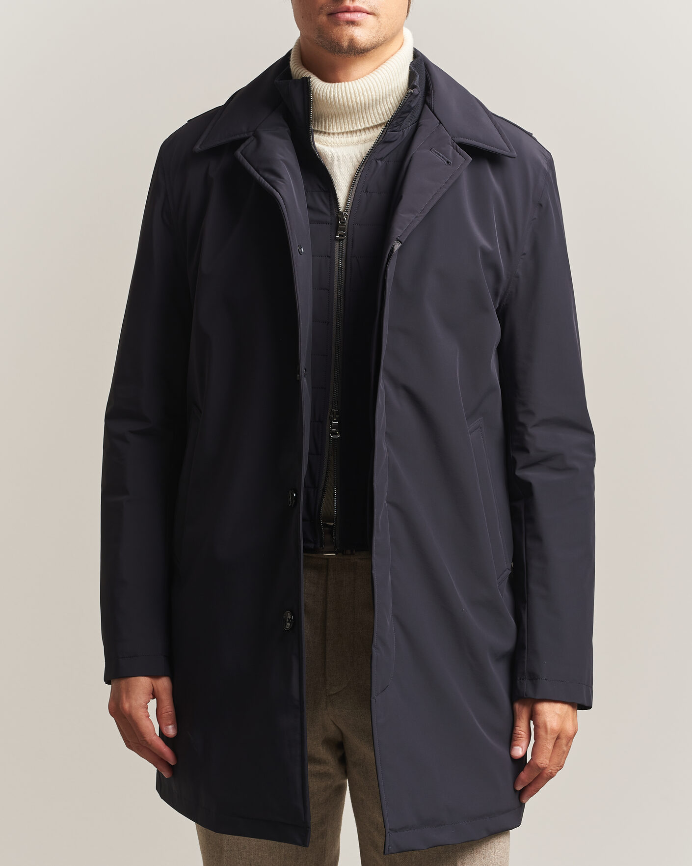 Uomini | Giacche | Oscar Jacobson | Zipped Padded Car Coat Navy