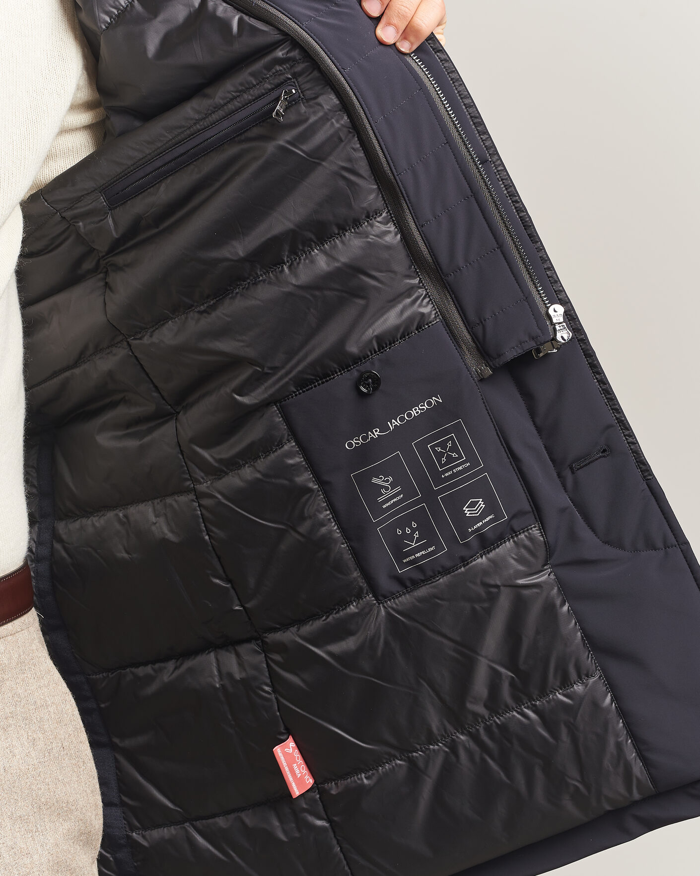 Uomini | Giacche | Oscar Jacobson | Zipped Padded Car Coat Navy