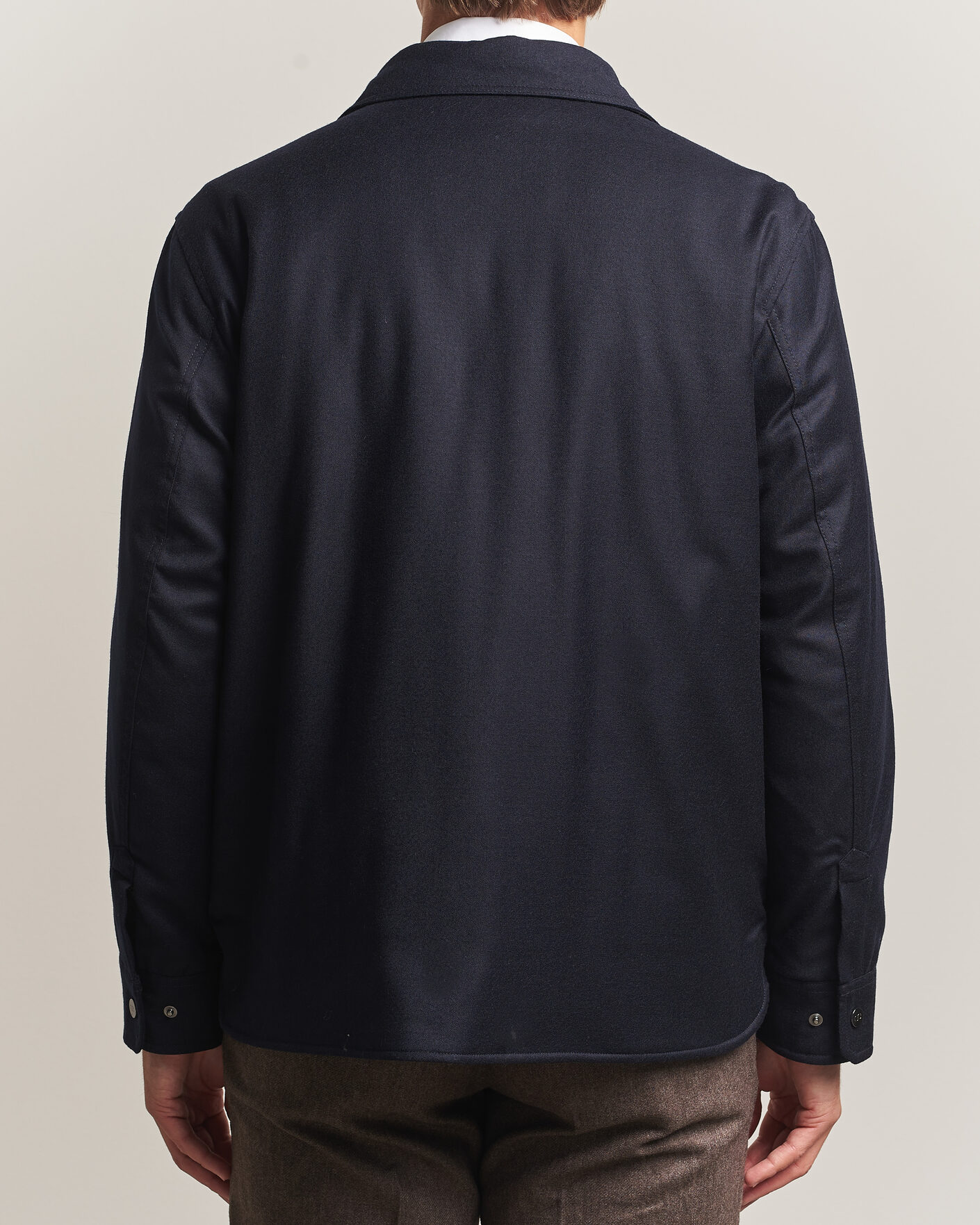 Uomini | Giacche | Oscar Jacobson | Nylon/Wool Padded Shirt Jacket Navy
