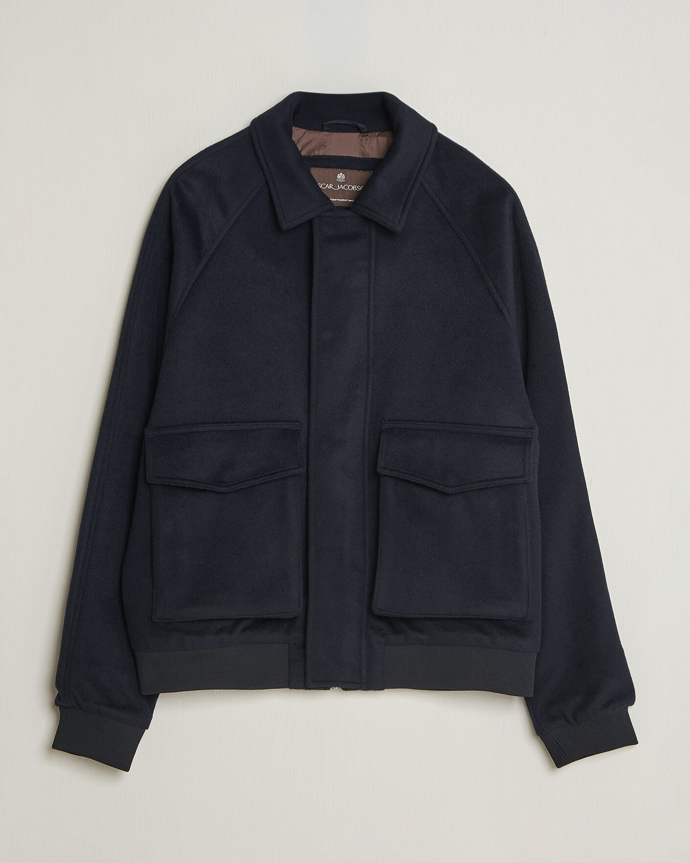 Uomini | Giacche | Oscar Jacobson | Aviator Wool Jacket Navy