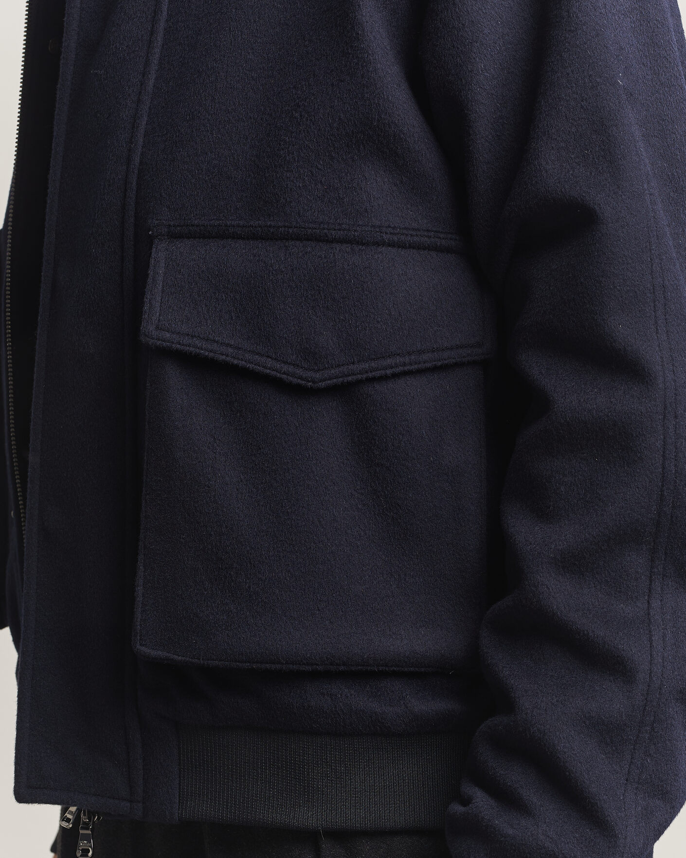 Uomini | Giacche | Oscar Jacobson | Aviator Wool Jacket Navy