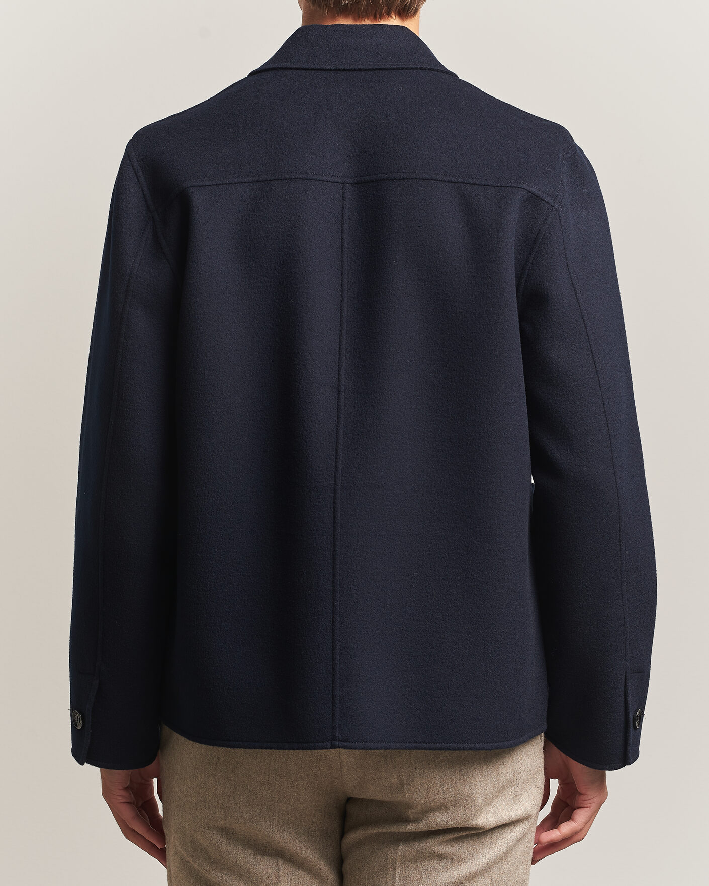 Uomini | Giacche | Oscar Jacobson | Doublé Wool Shirt Jacket Navy
