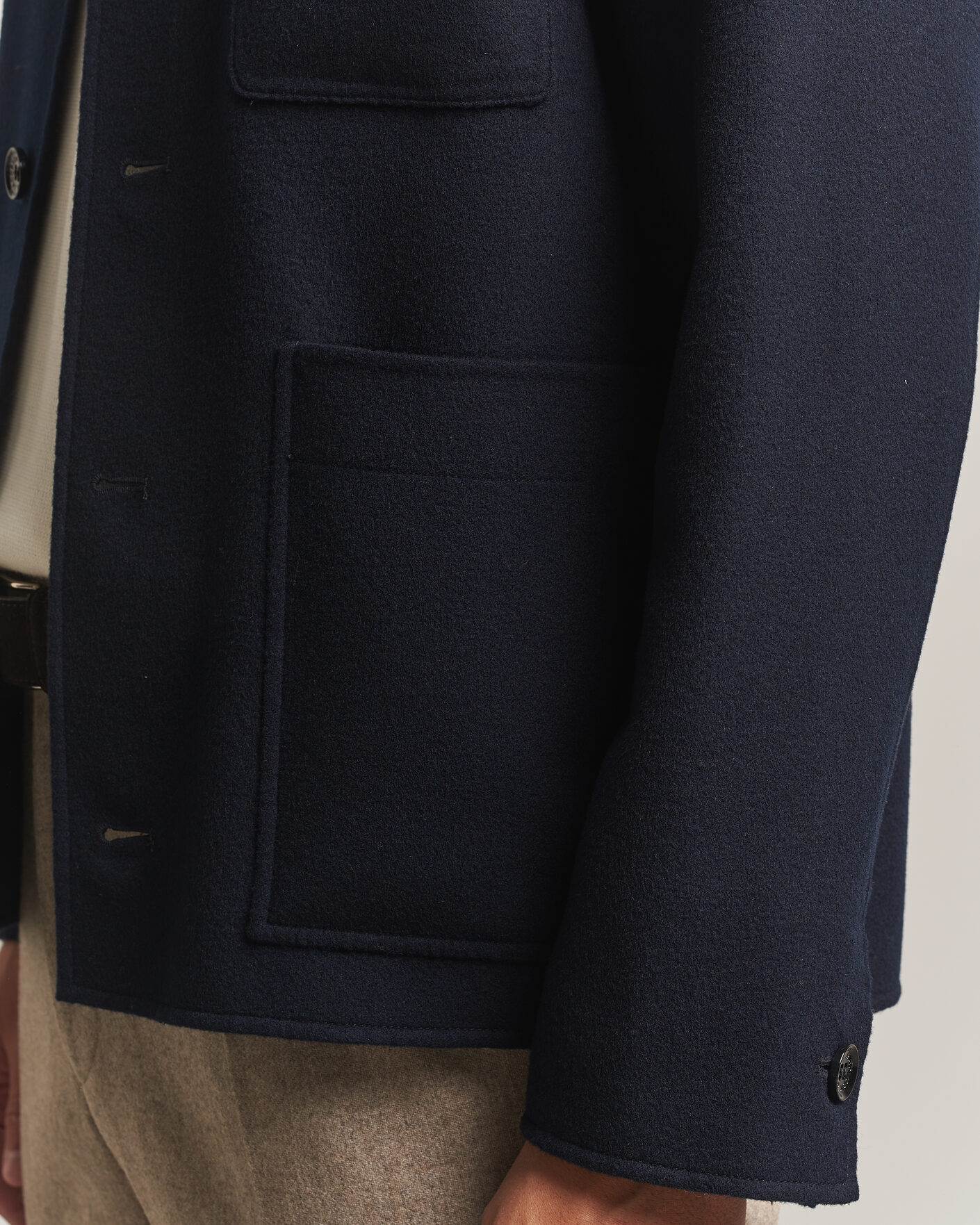 Uomini | Giacche | Oscar Jacobson | Doublé Wool Shirt Jacket Navy