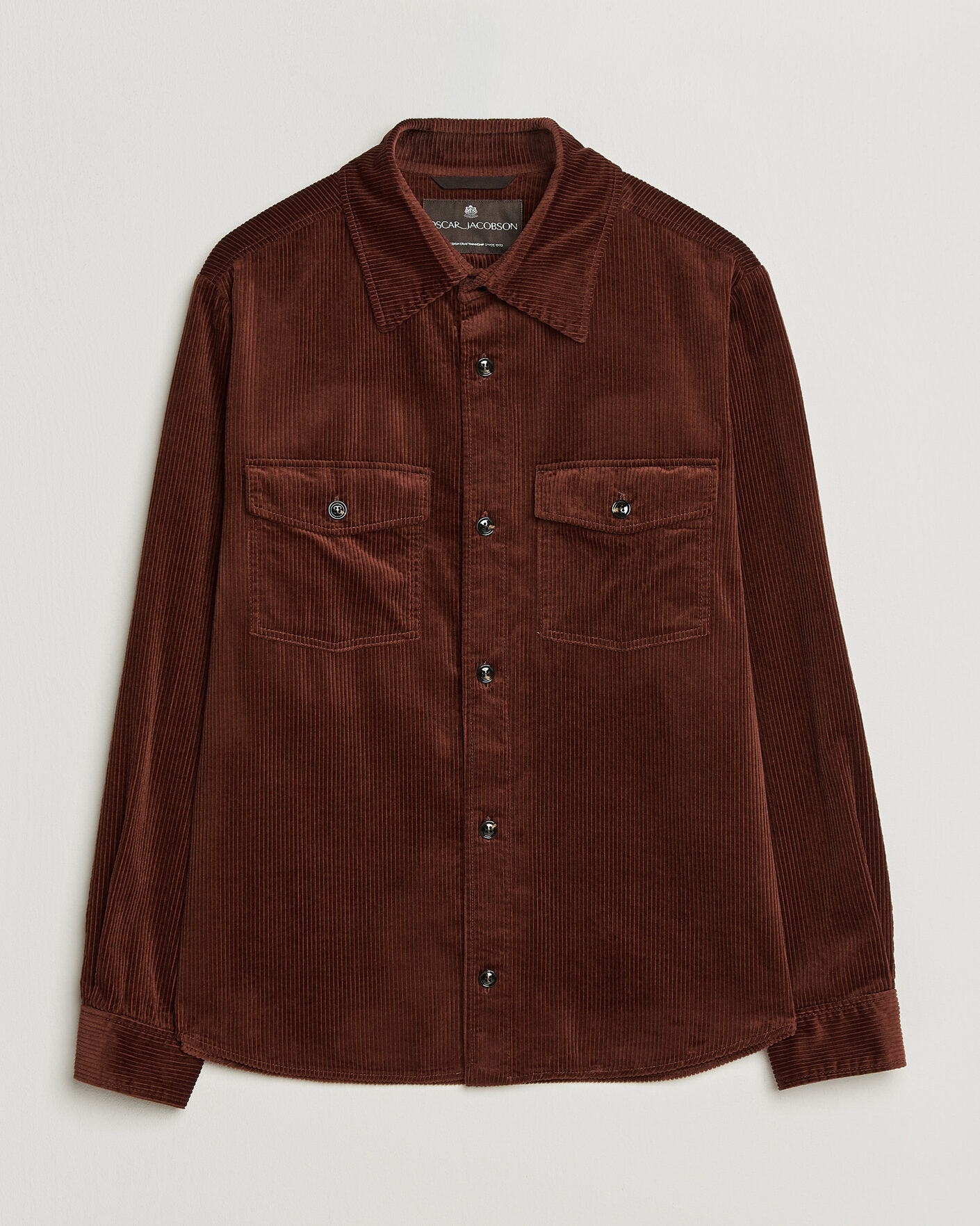 Uomini | Camicie | Oscar Jacobson | Magnus Cord Shirt Jacket Burgundy