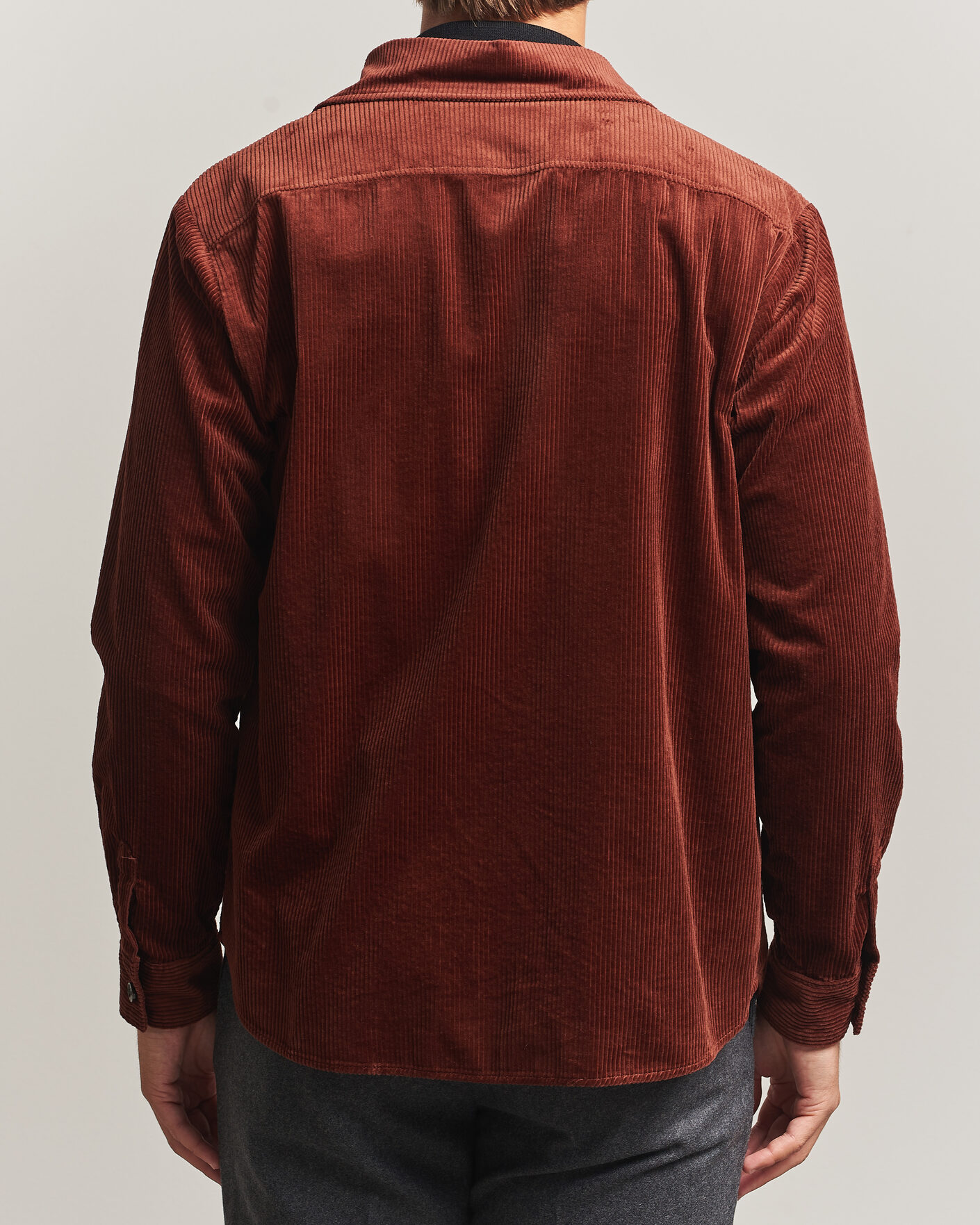 Uomini | Camicie | Oscar Jacobson | Magnus Cord Shirt Jacket Burgundy