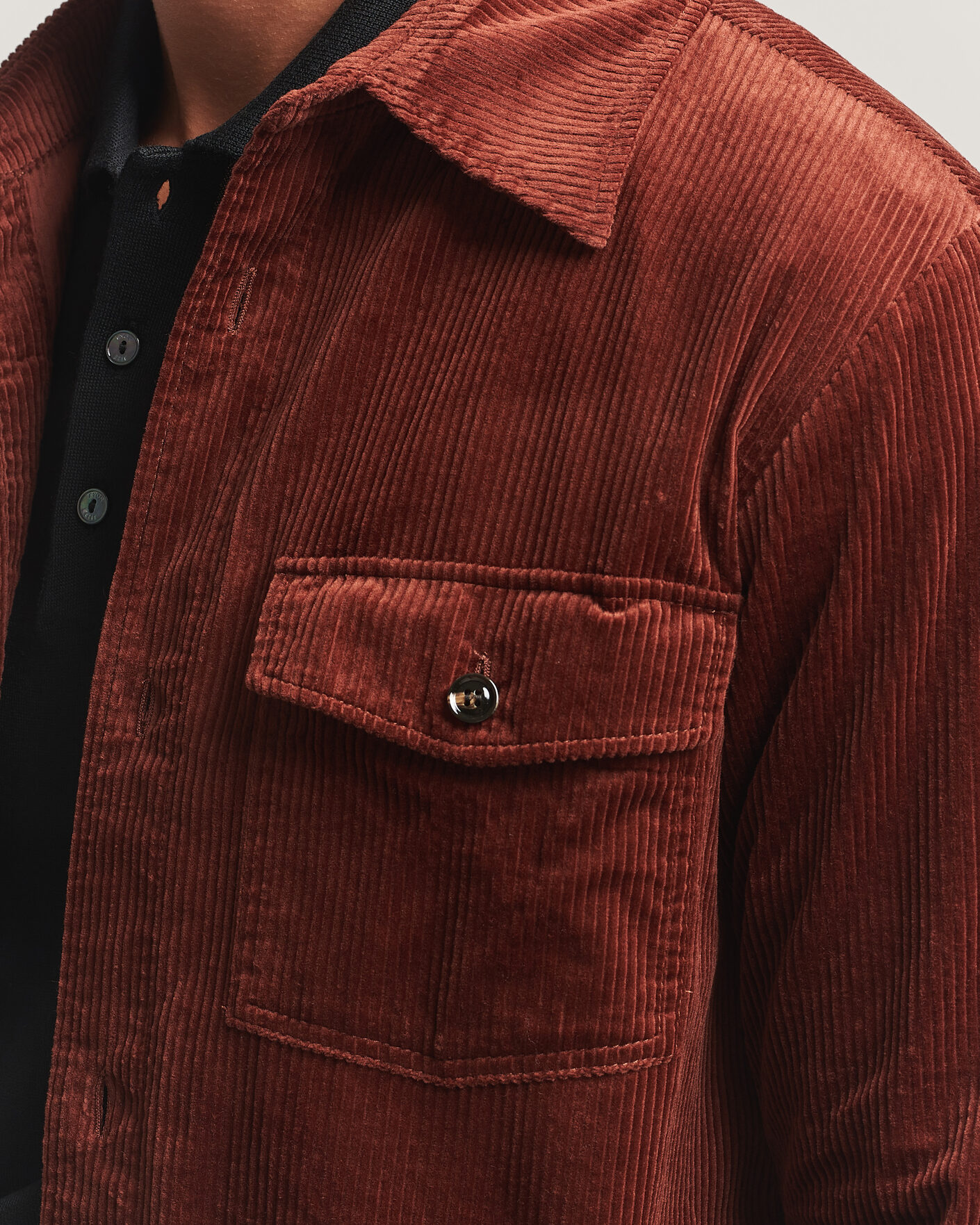 Uomini | Camicie | Oscar Jacobson | Magnus Cord Shirt Jacket Burgundy