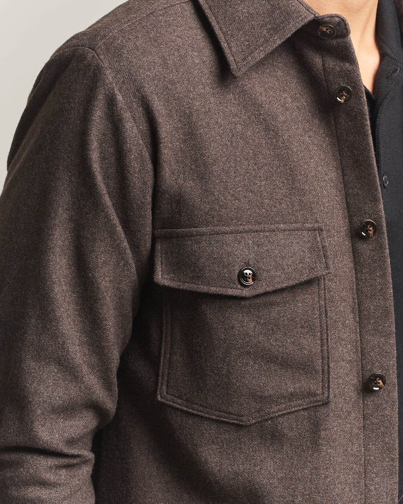 Uomini | Camicie | Oscar Jacobson | Magnus Wool Shirt Jacket Brown