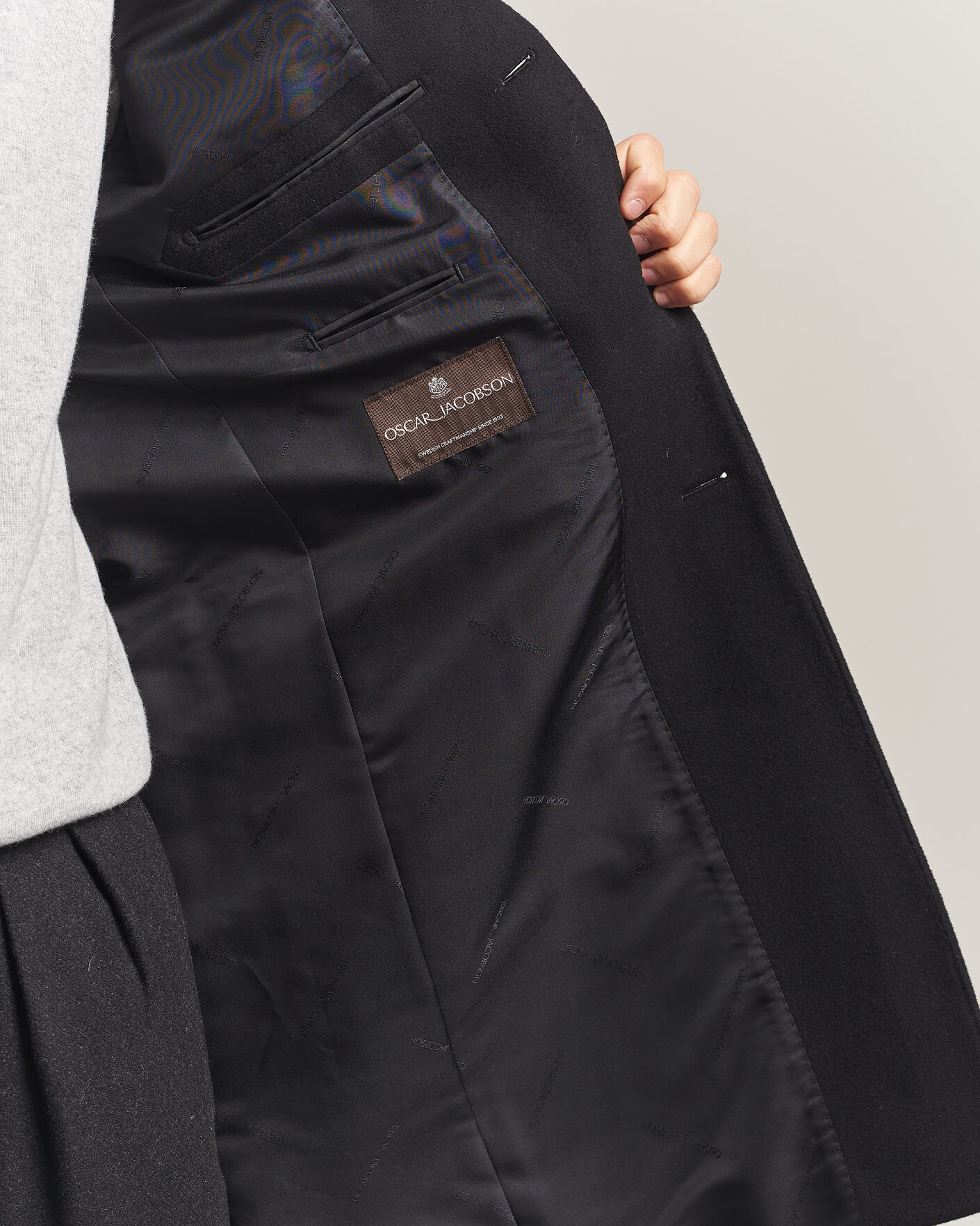 Uomini | Giacche | Oscar Jacobson | Sergio Wool Coat Black