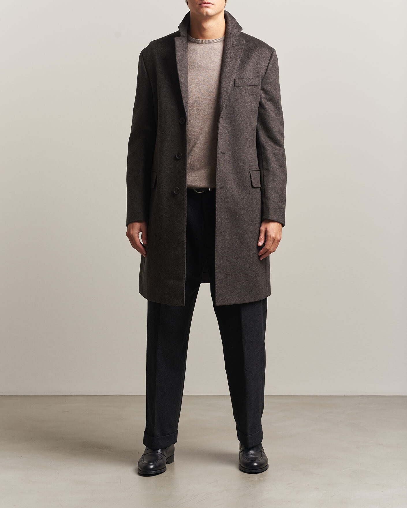 Uomini | Giacche | Oscar Jacobson | Sergio Wool Coat Brown