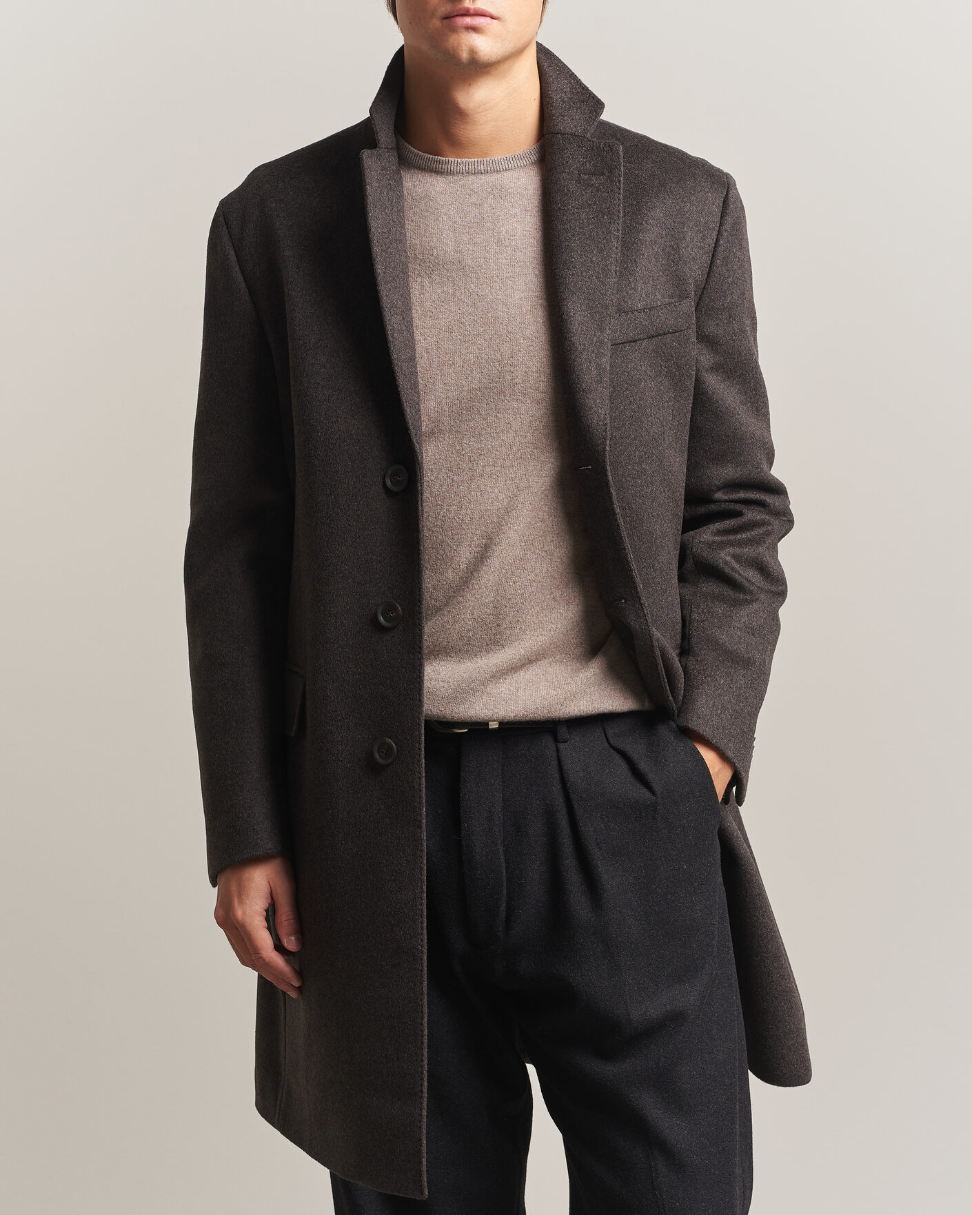 Uomini | Giacche | Oscar Jacobson | Sergio Wool Coat Brown