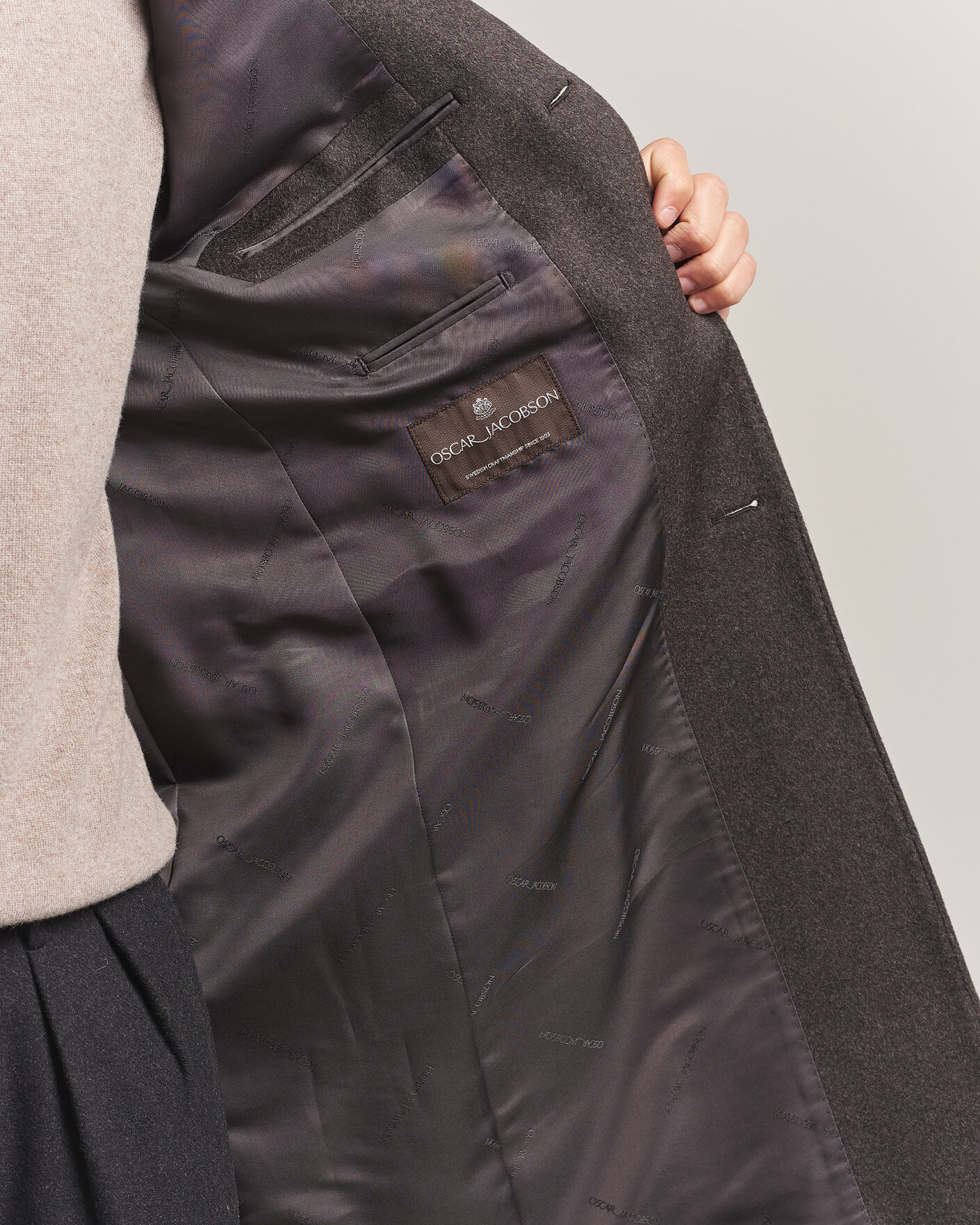 Uomini | Giacche | Oscar Jacobson | Sergio Wool Coat Brown