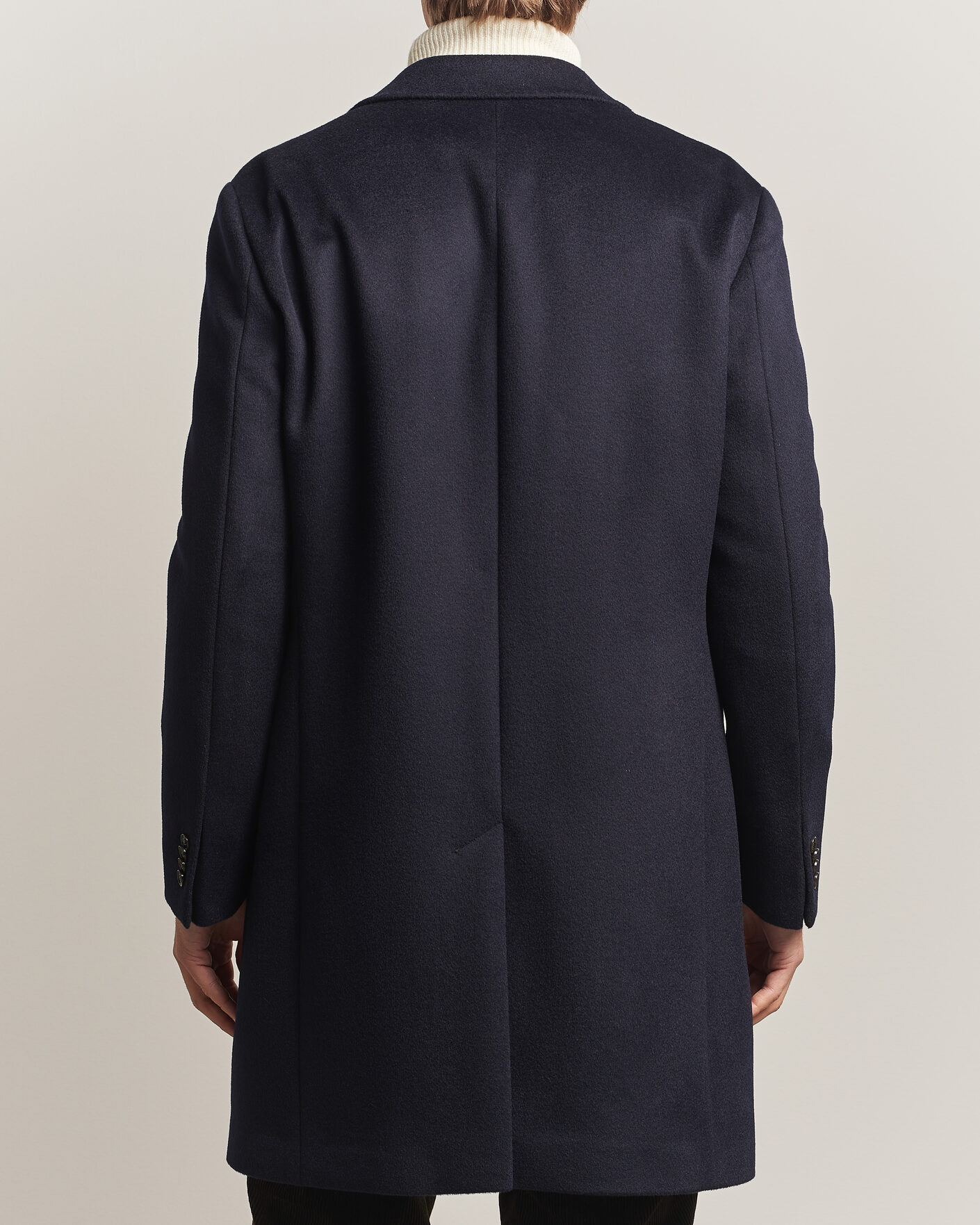 Uomini | Giacche | Oscar Jacobson | Single Breasted Wool Coat Navy
