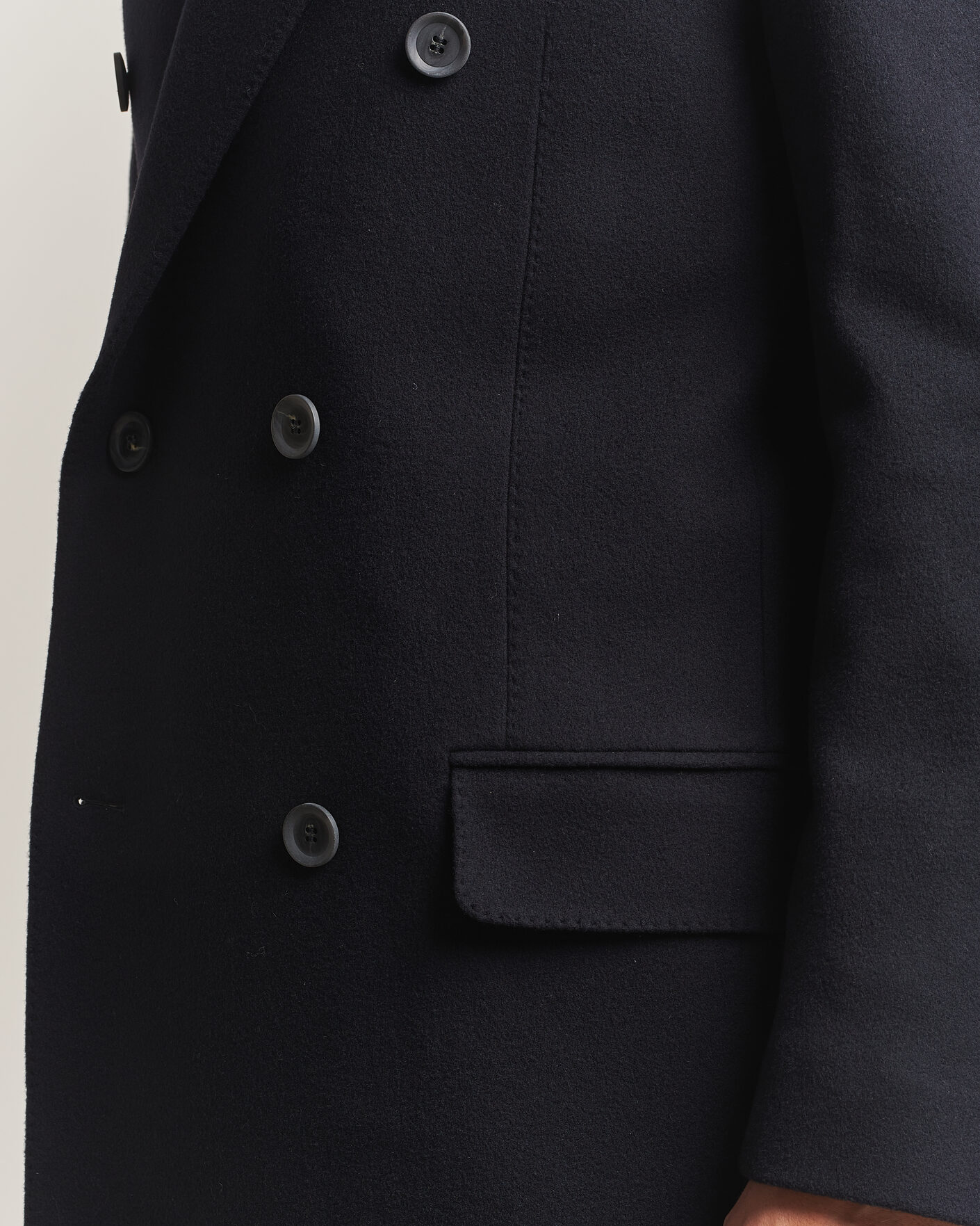 Uomini | Giacche | Oscar Jacobson | Sicily Double Breasted Wool Coat Navy