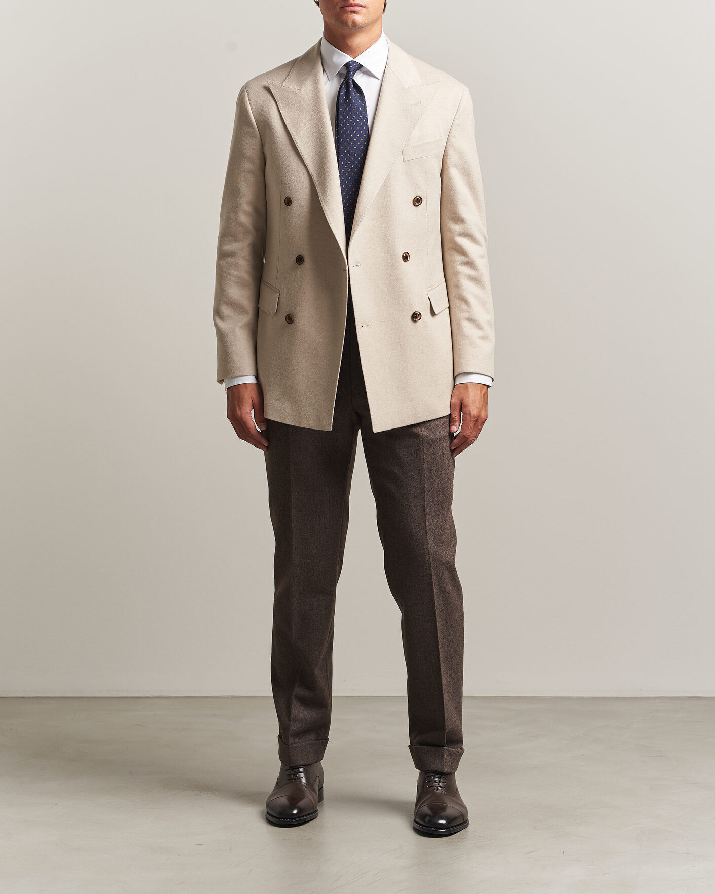 Uomini | Blazers | Oscar Jacobson | Richard Wool/Cashmere DB Blazer Creme