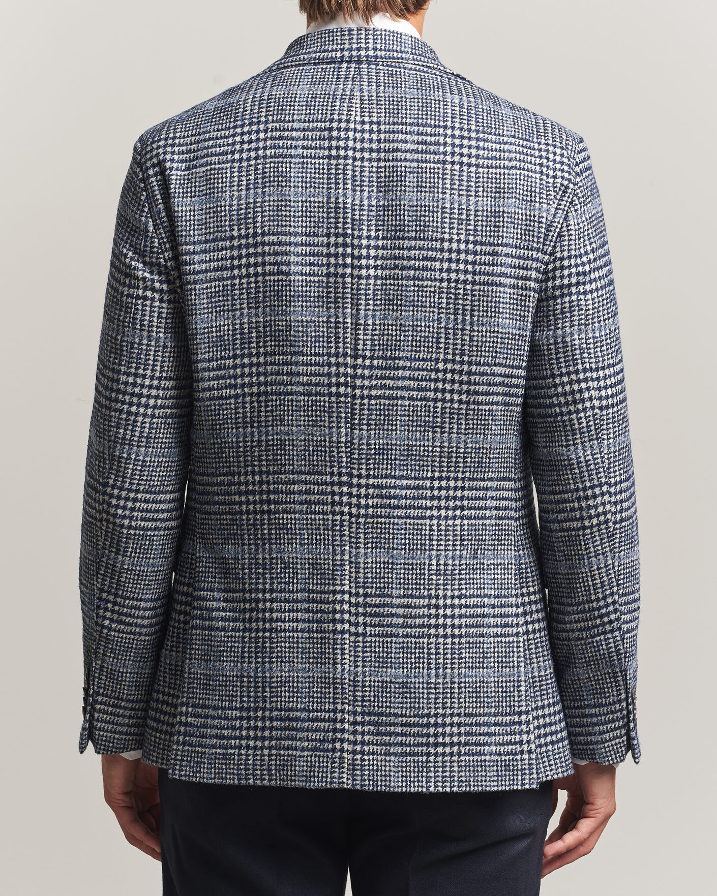 Uomini | Blazers | Oscar Jacobson | Fogerty Checked Wool/Alpaca Blazer Blue