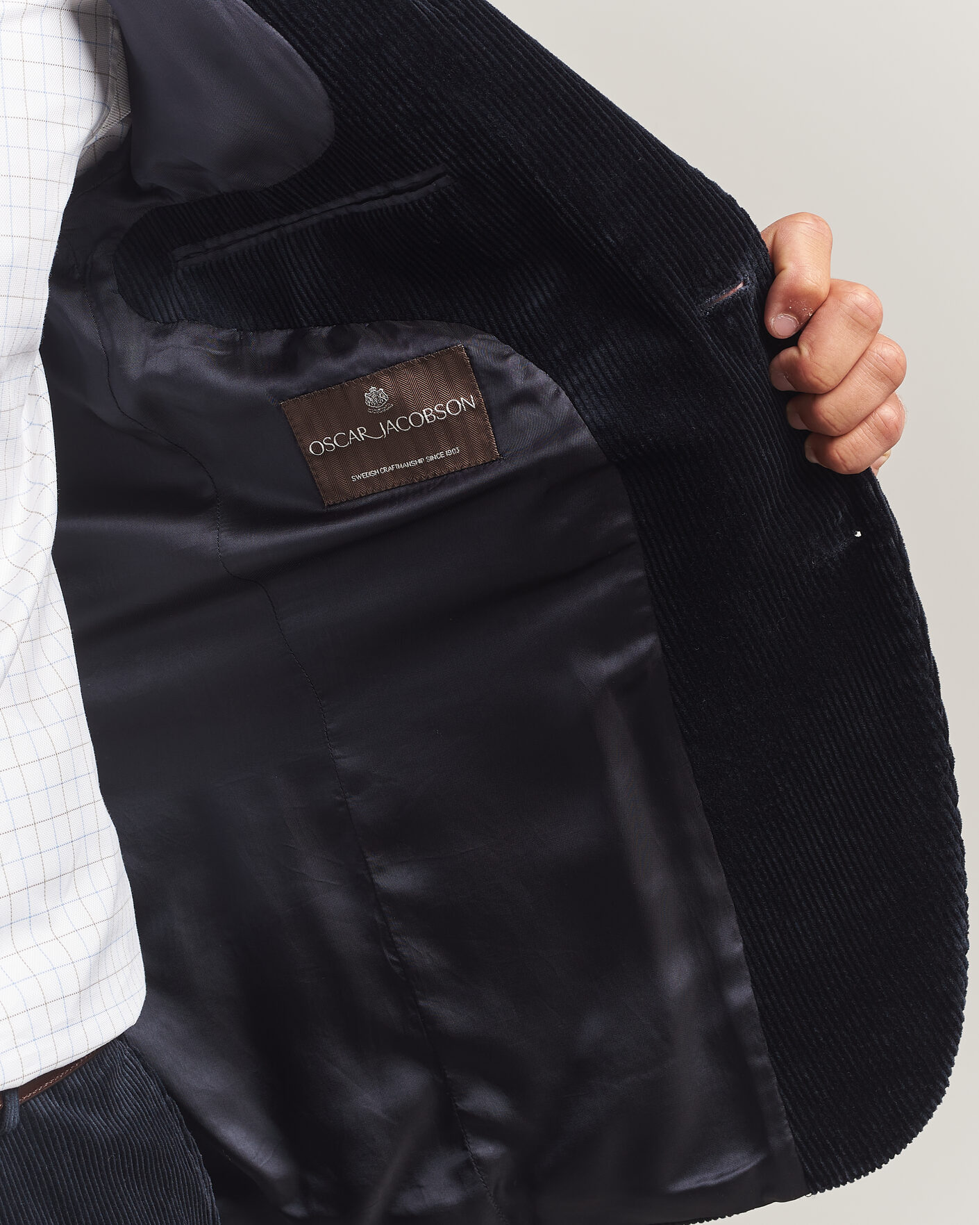 Uomini | Blazers | Oscar Jacobson | Fogerty Patch Pocket Cord Blazer Navy