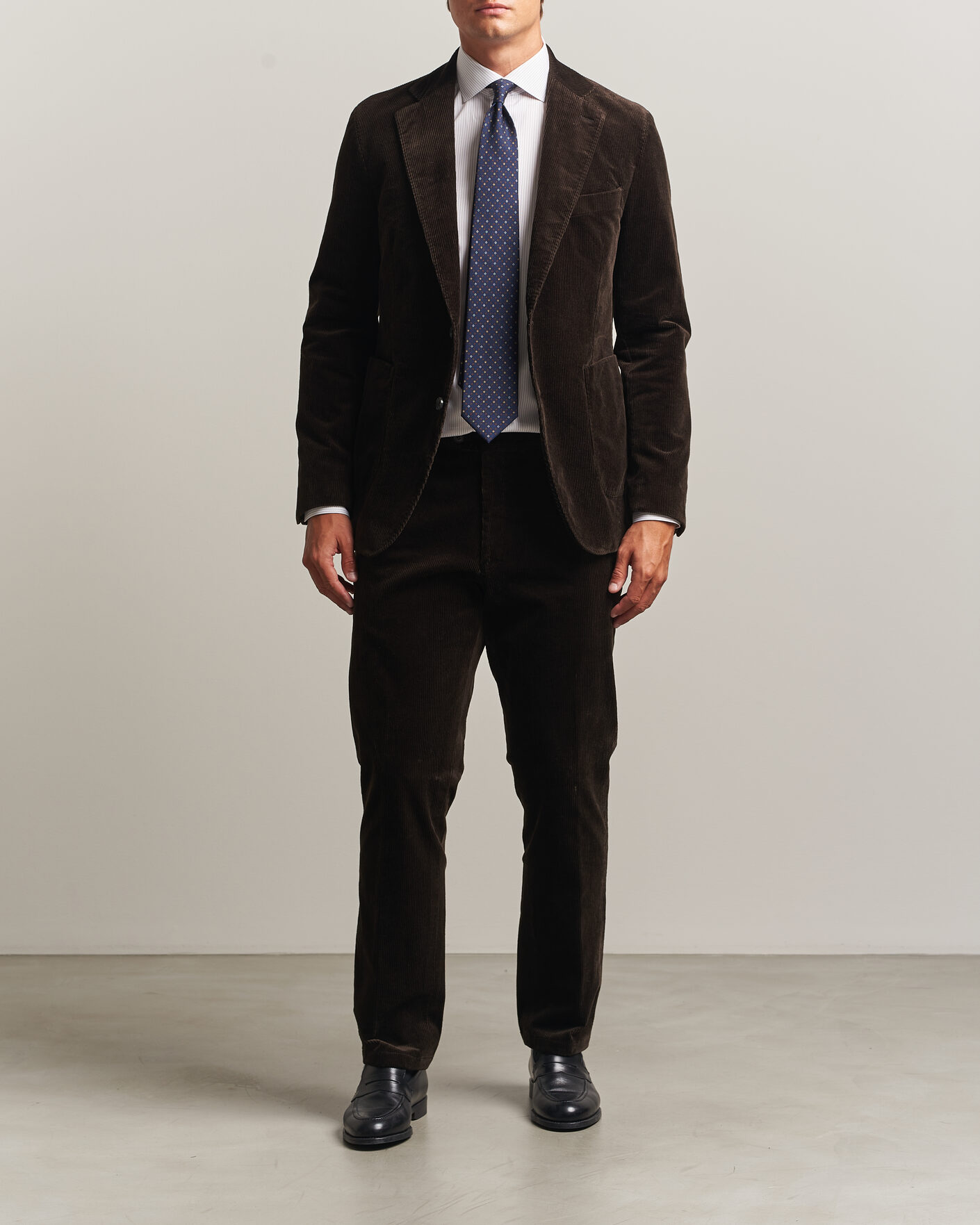 Uomini | Blazers | Oscar Jacobson | Fogerty Patch Pocket Cord Blazer Dark Brown