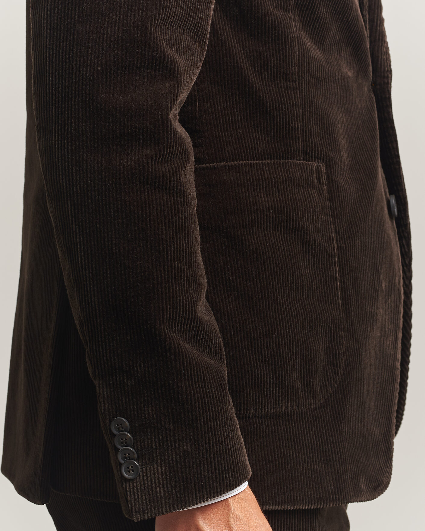 Uomini | Blazers | Oscar Jacobson | Fogerty Patch Pocket Cord Blazer Dark Brown