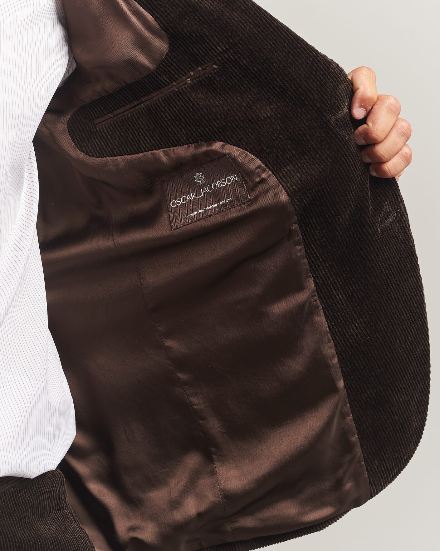 Uomini | Blazers | Oscar Jacobson | Fogerty Patch Pocket Cord Blazer Dark Brown