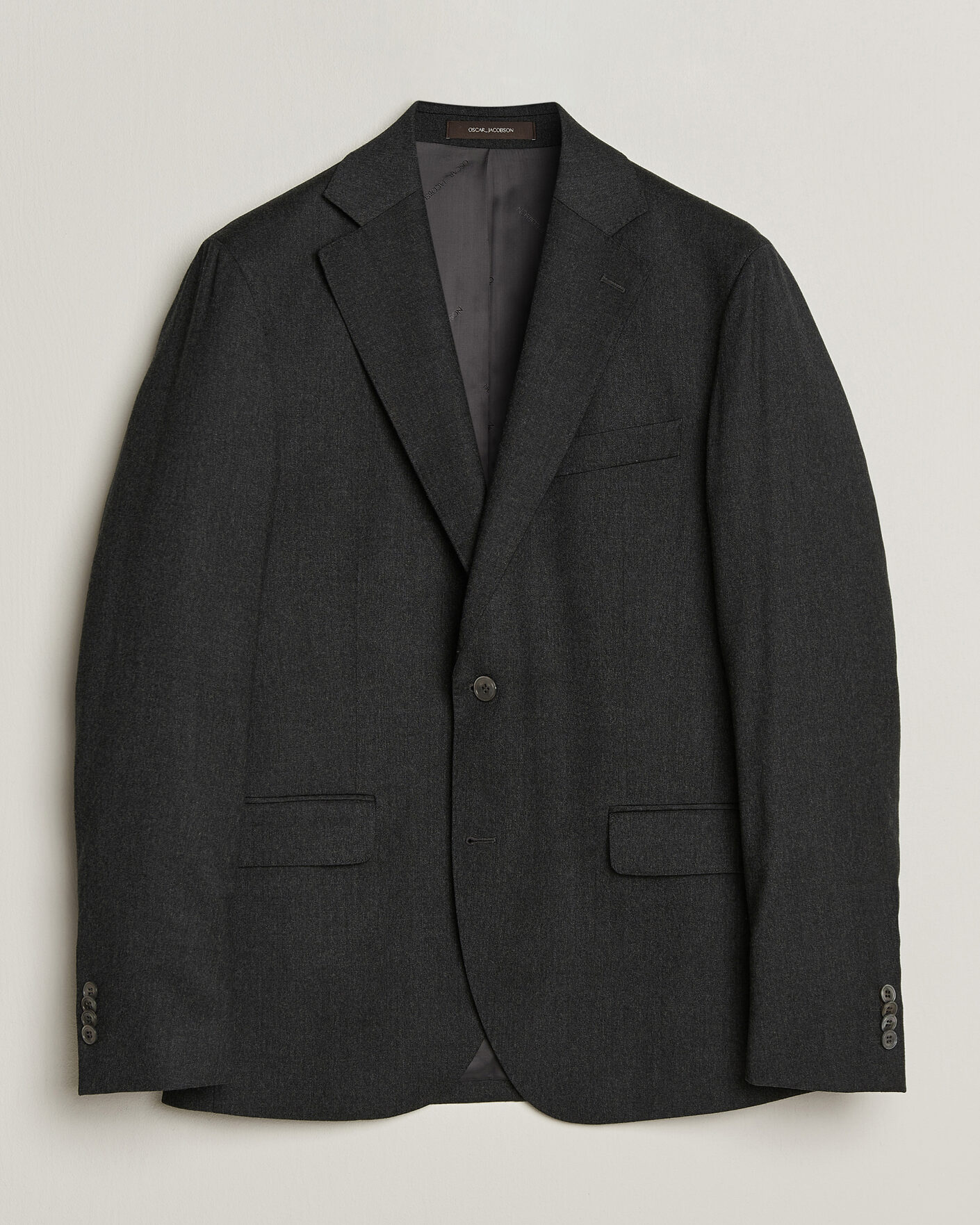 Uomini | Blazers | Oscar Jacobson | Fogerty Wool Flannel Blazer Charcoal