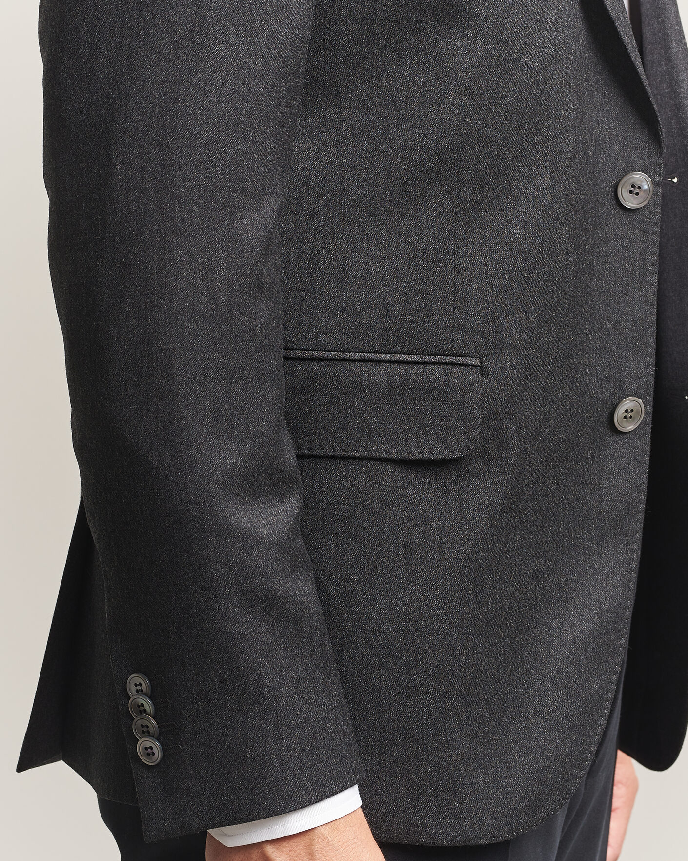 Uomini | Blazers | Oscar Jacobson | Fogerty Wool Flannel Blazer Charcoal