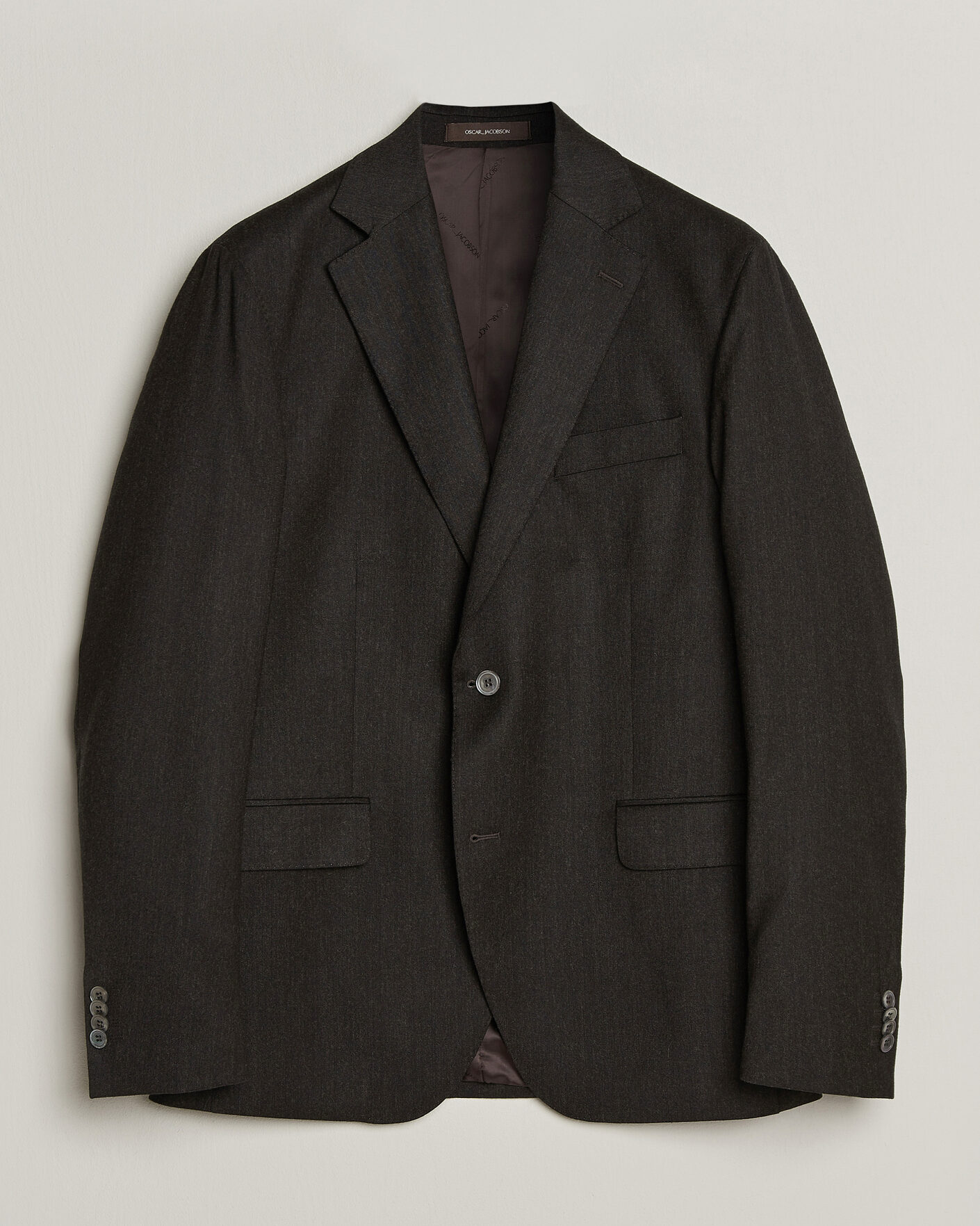 Uomini | Blazers | Oscar Jacobson | Fogerty Wool Flannel Blazer Brown