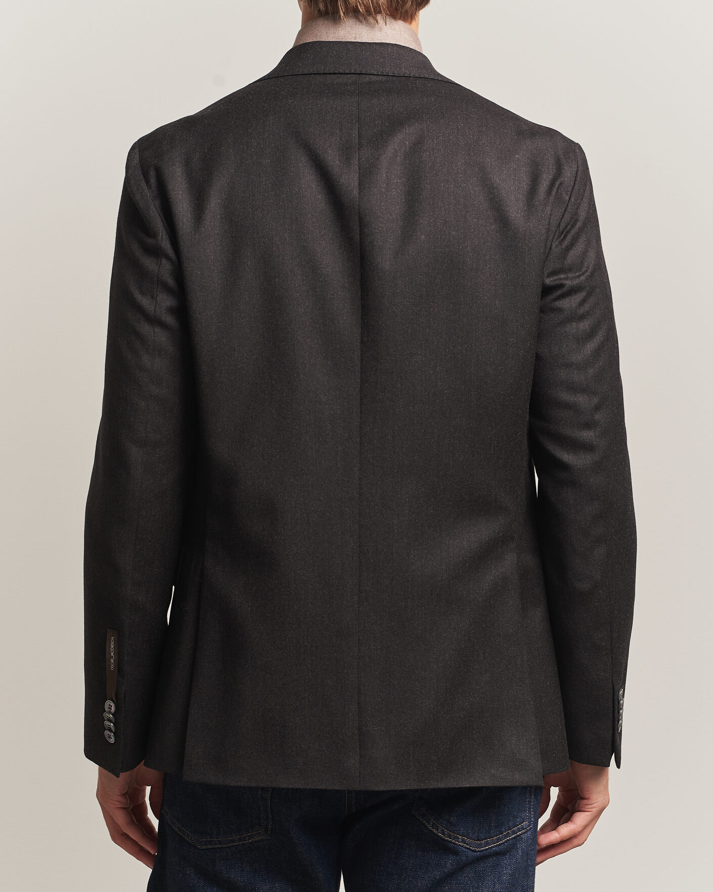 Uomini | Blazers | Oscar Jacobson | Fogerty Wool Flannel Blazer Brown