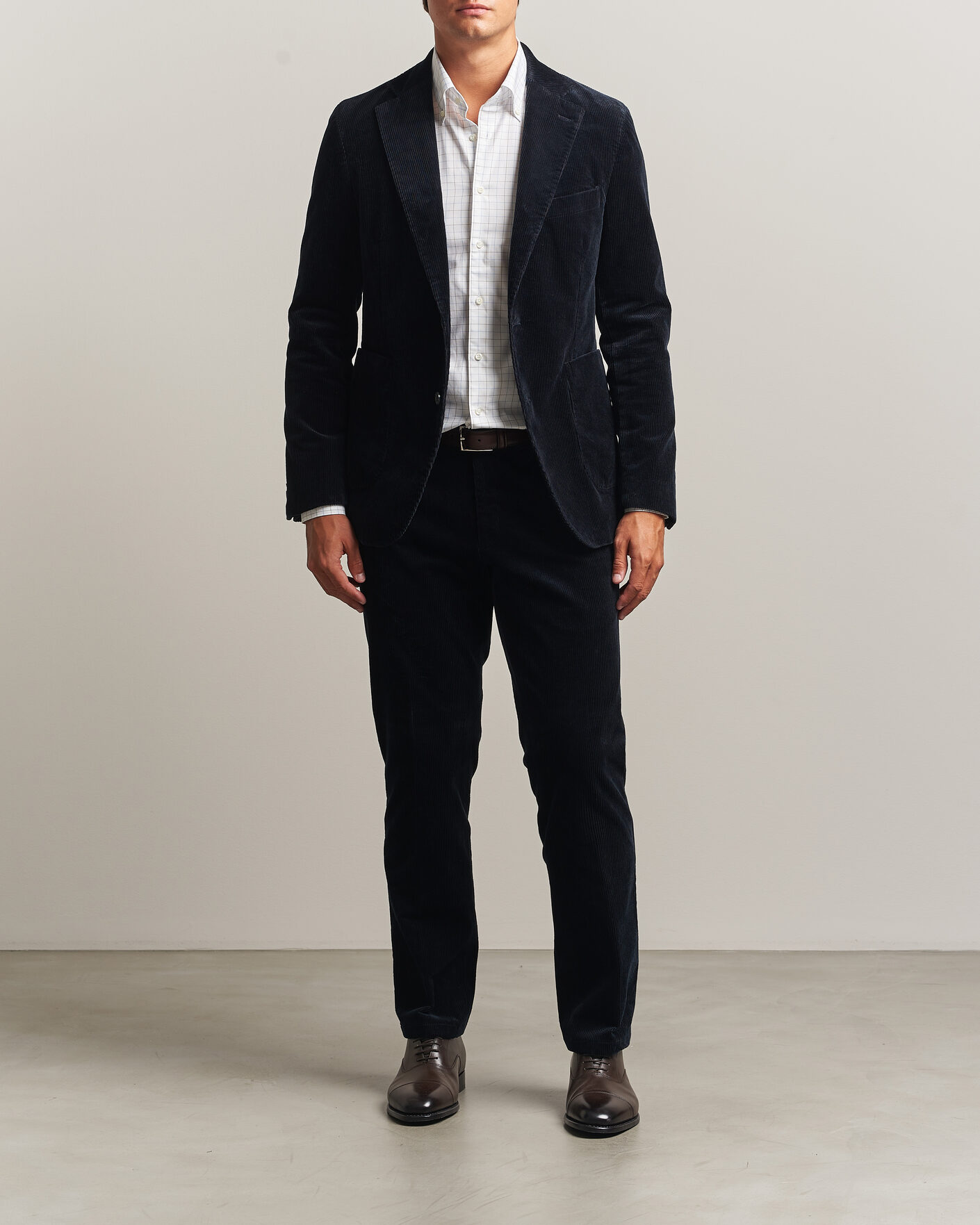 Uomini | Pantaloni | Oscar Jacobson | Dandy Corduroy Trousers Navy