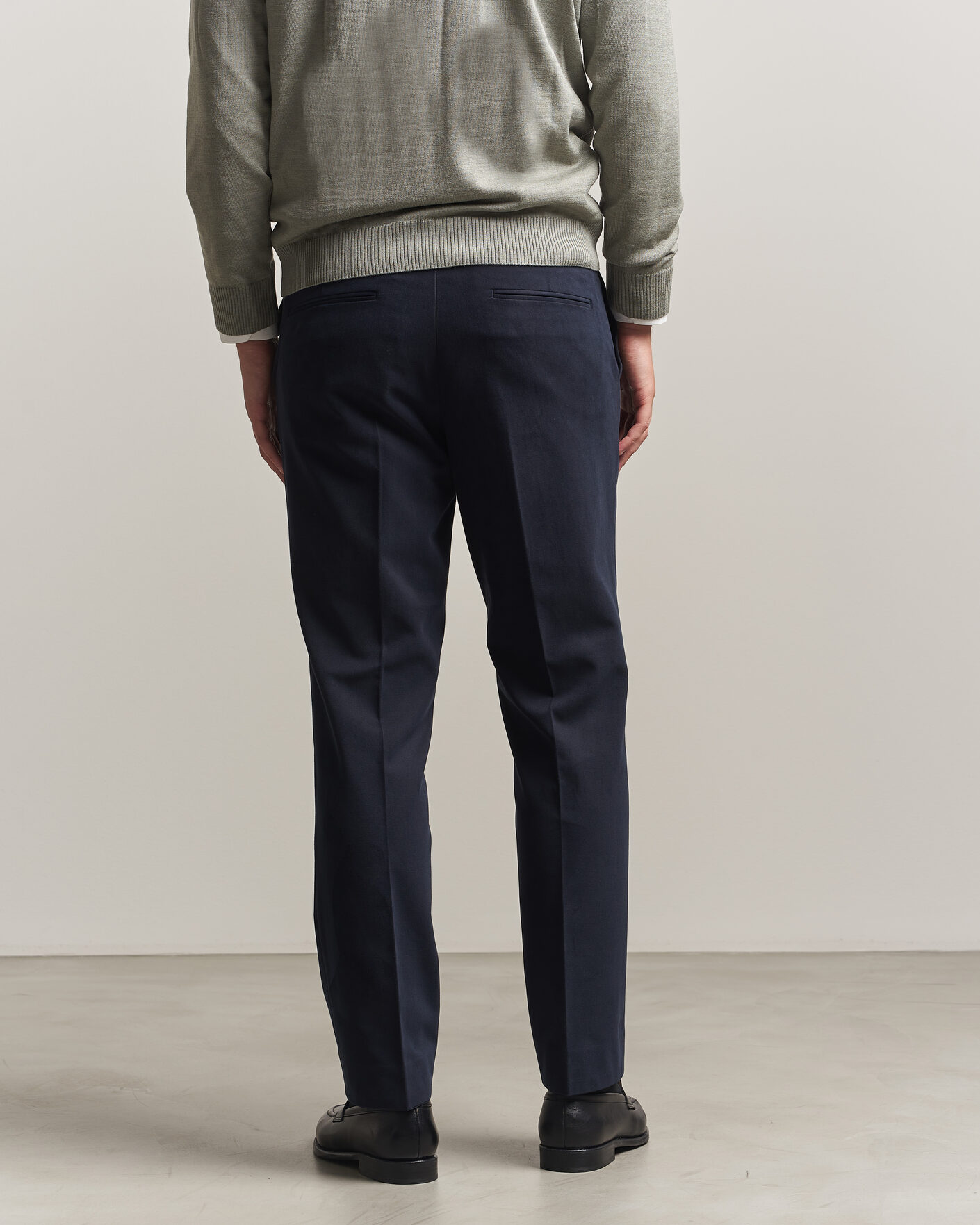 Uomini | Pantaloni | Oscar Jacobson | Dandy Brushed Cotton Trousers Blue