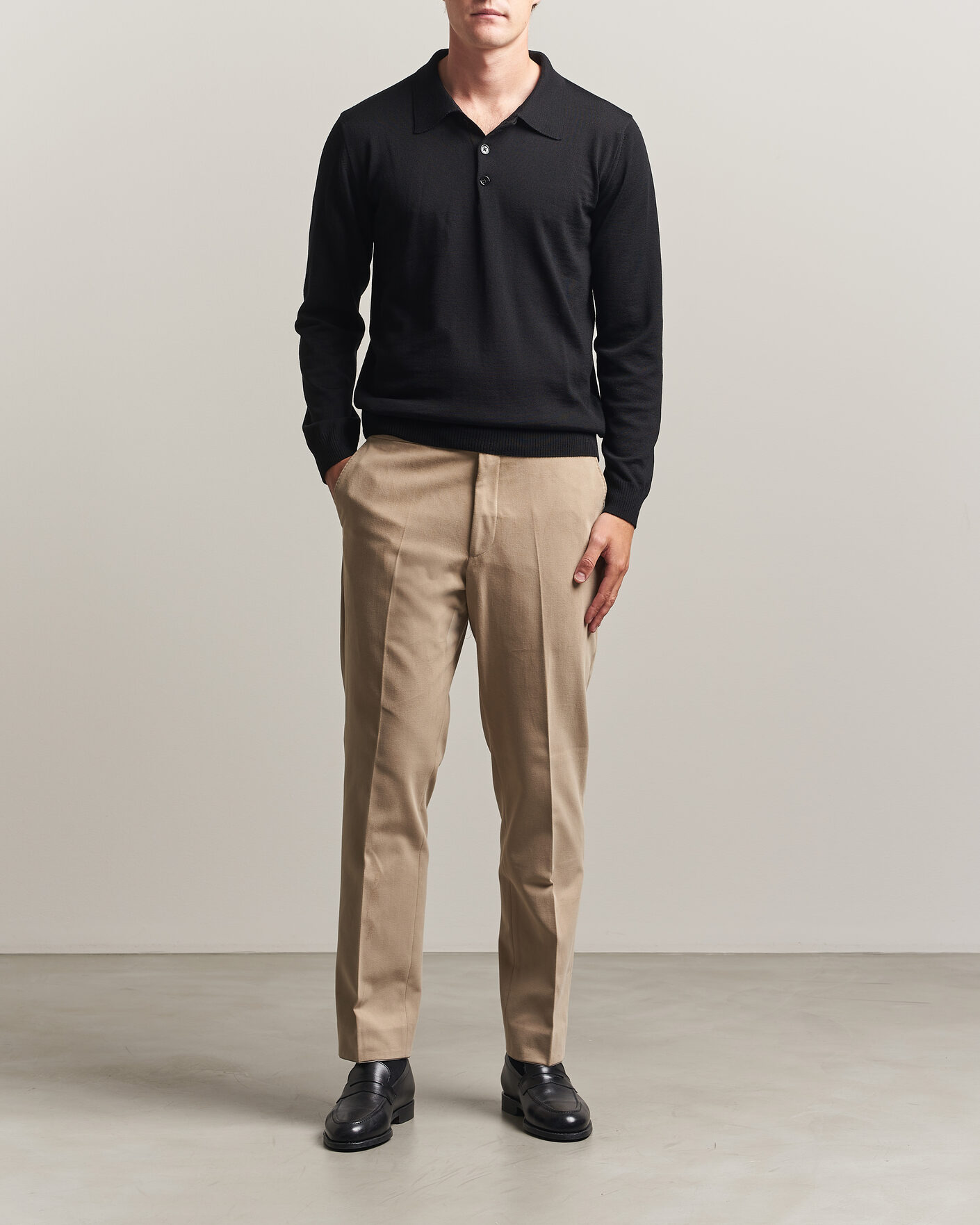 Uomini | Pantaloni | Oscar Jacobson | Dandy Brushed Cotton Trousers Beige