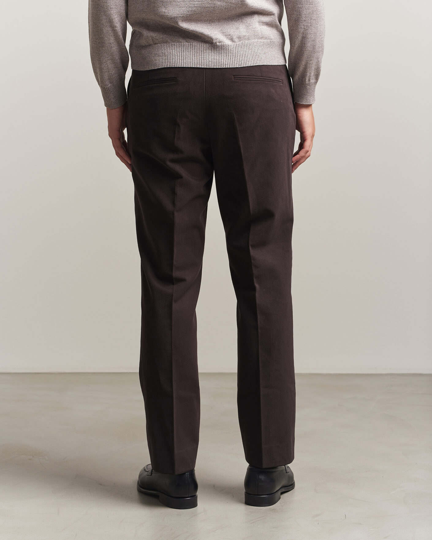 Uomini | Pantaloni | Oscar Jacobson | Dandy Brushed Cotton Trousers Brown