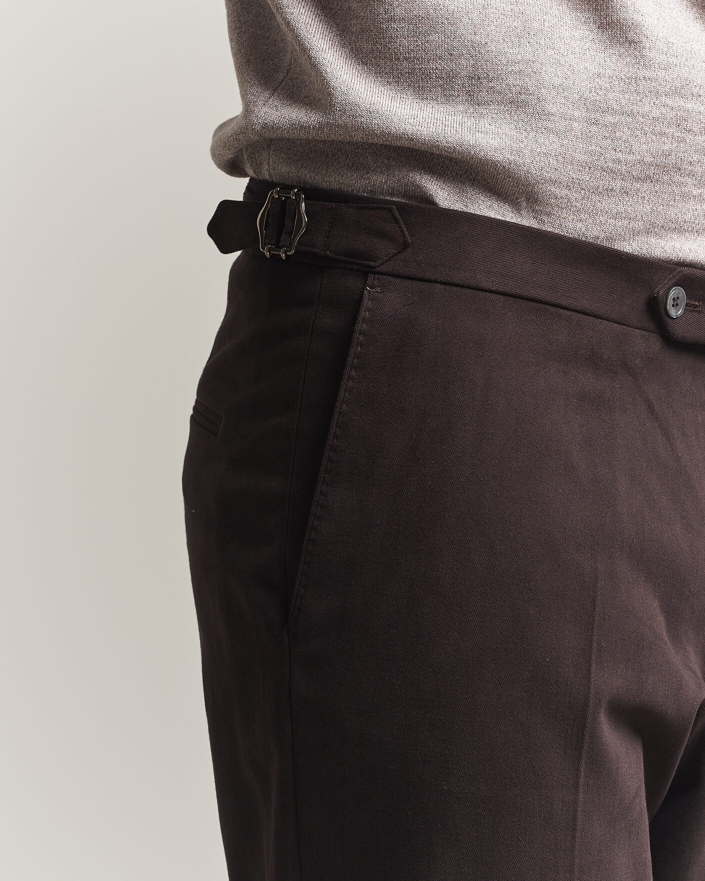 Uomini | Pantaloni | Oscar Jacobson | Dandy Brushed Cotton Trousers Brown