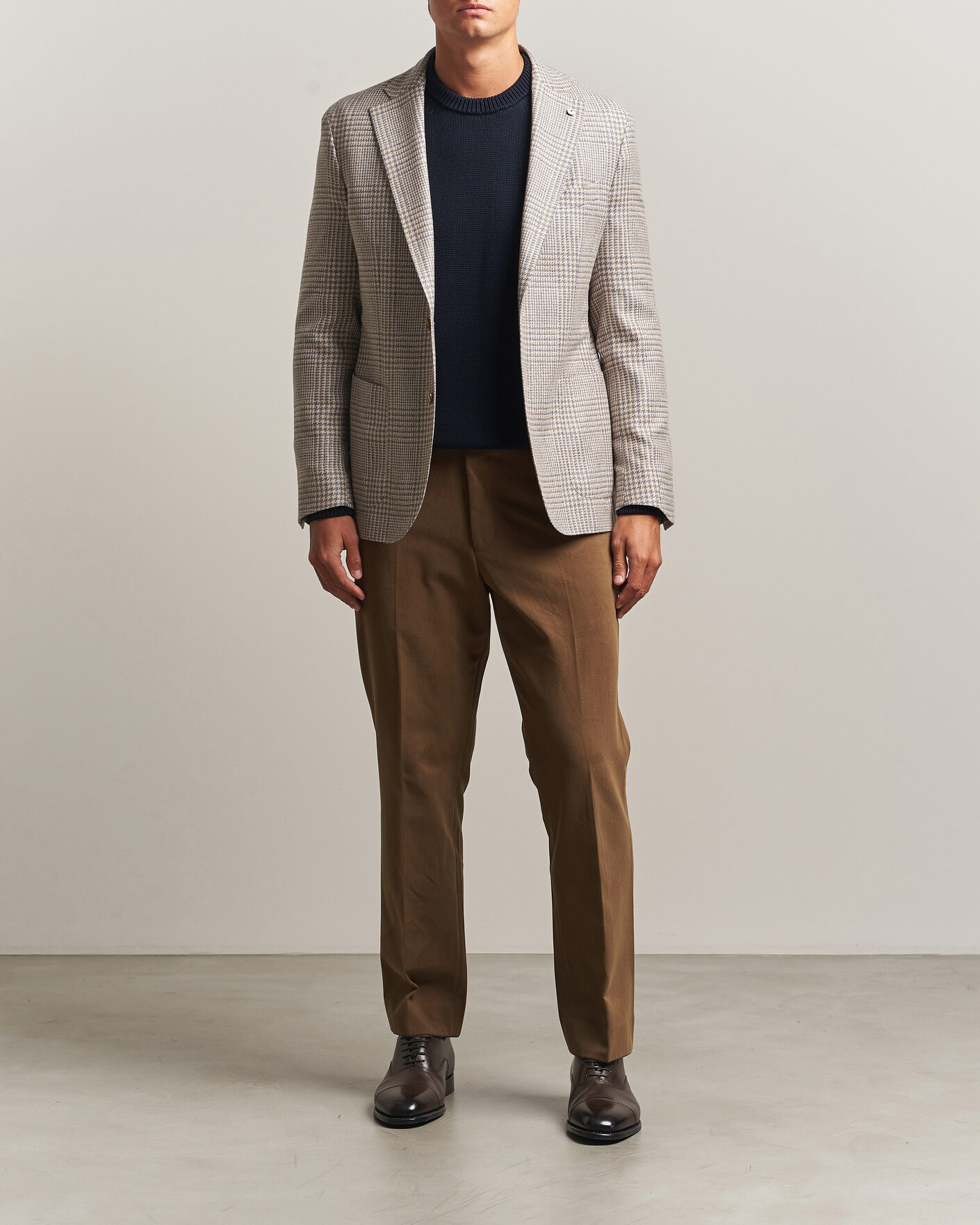 Uomini | Pantaloni | Oscar Jacobson | Dandy Brushed Cotton Trousers Camel