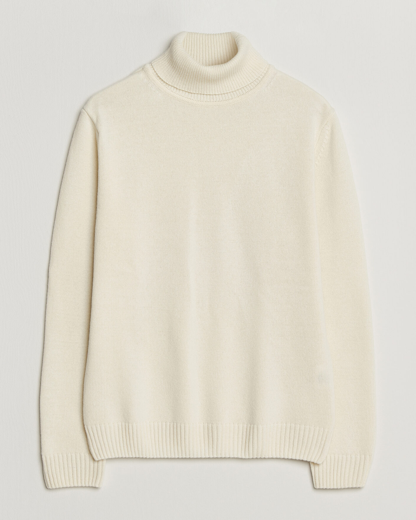 Uomini | Maglieria | Stenströms | Brushed Merino Rollneck Off White
