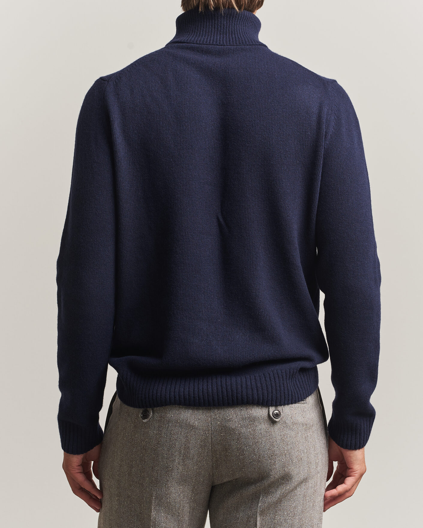 Uomini | Maglieria | Stenströms | Brushed Merino Rollneck Navy