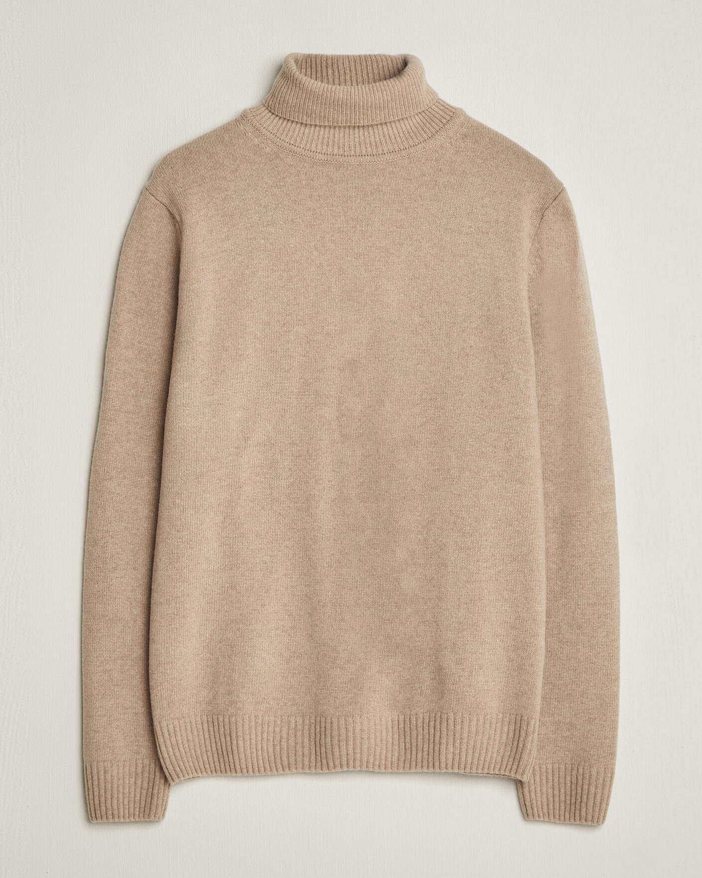 Uomini | Maglieria | Stenströms | Brushed Merino Rollneck Beige