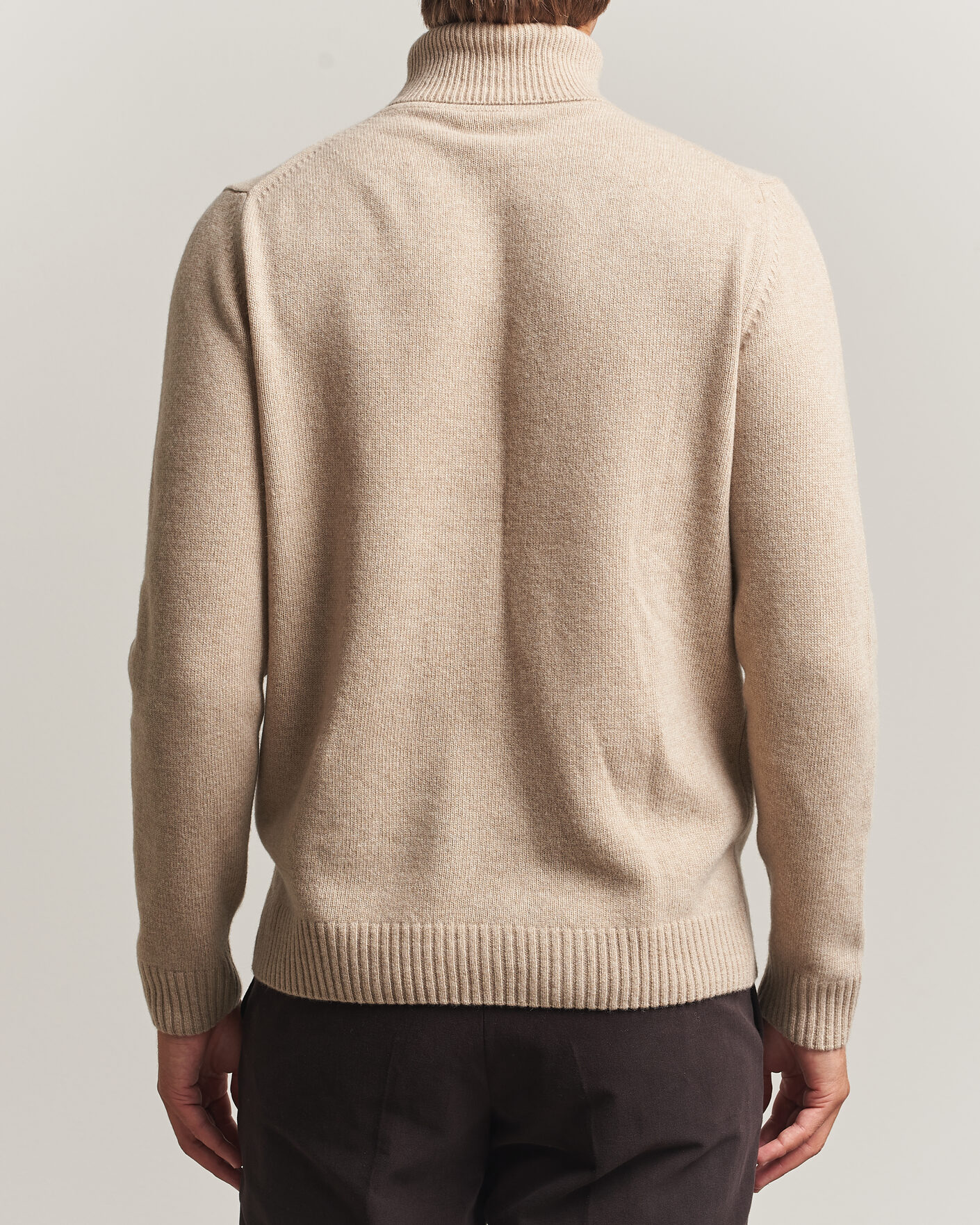 Uomini | Maglieria | Stenströms | Brushed Merino Rollneck Beige